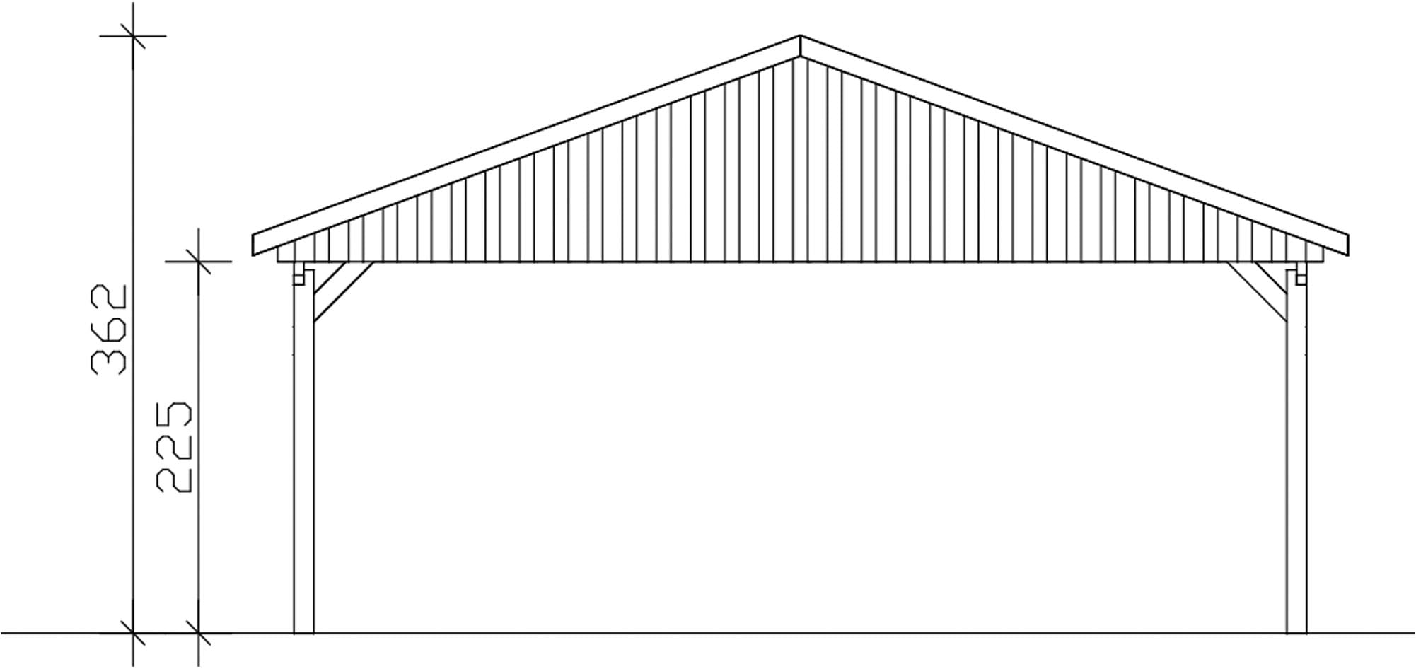 Skanholz Doppelcarport »Fichtelberg«, Holz, 574 cm, Anthrazit