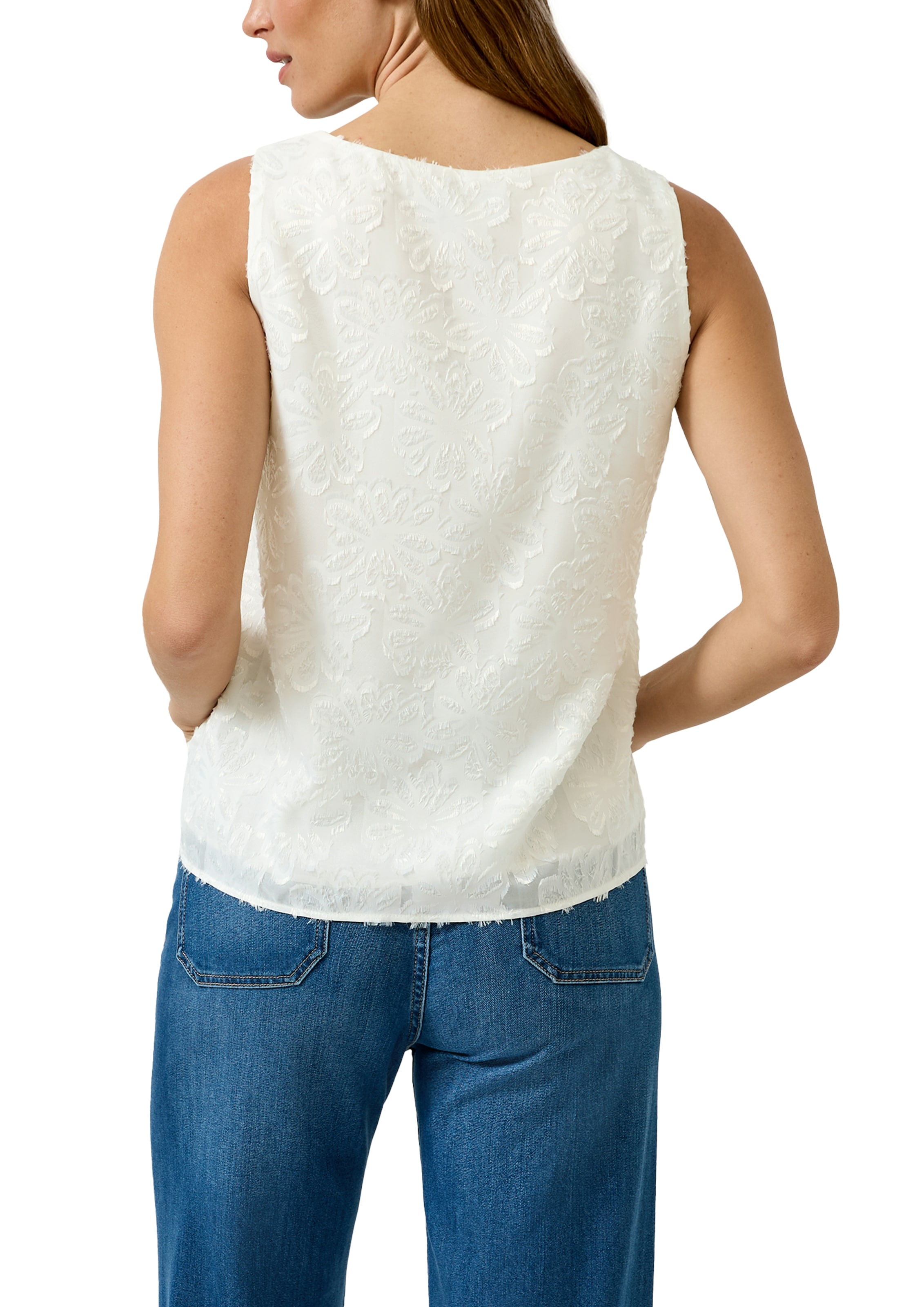 s.Oliver BLACK LABEL Blusentop mit floralem Muster und V-Aussschnitt