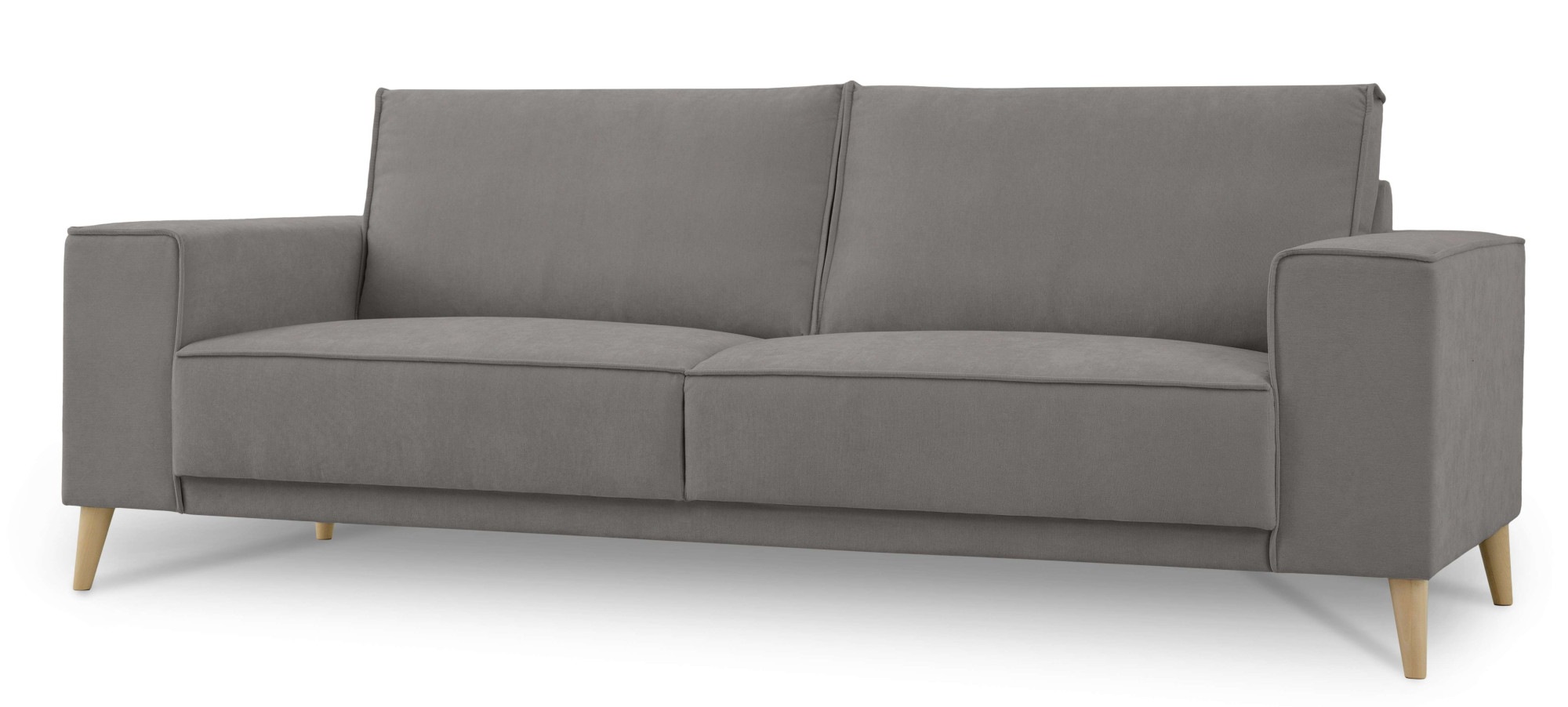 OTTO home 3-Sitzer »Oland Skandi, weicher Chenille-Stoff« 224 cm, Wellenunterfederung, Skandi-Design, Massivholzfüße