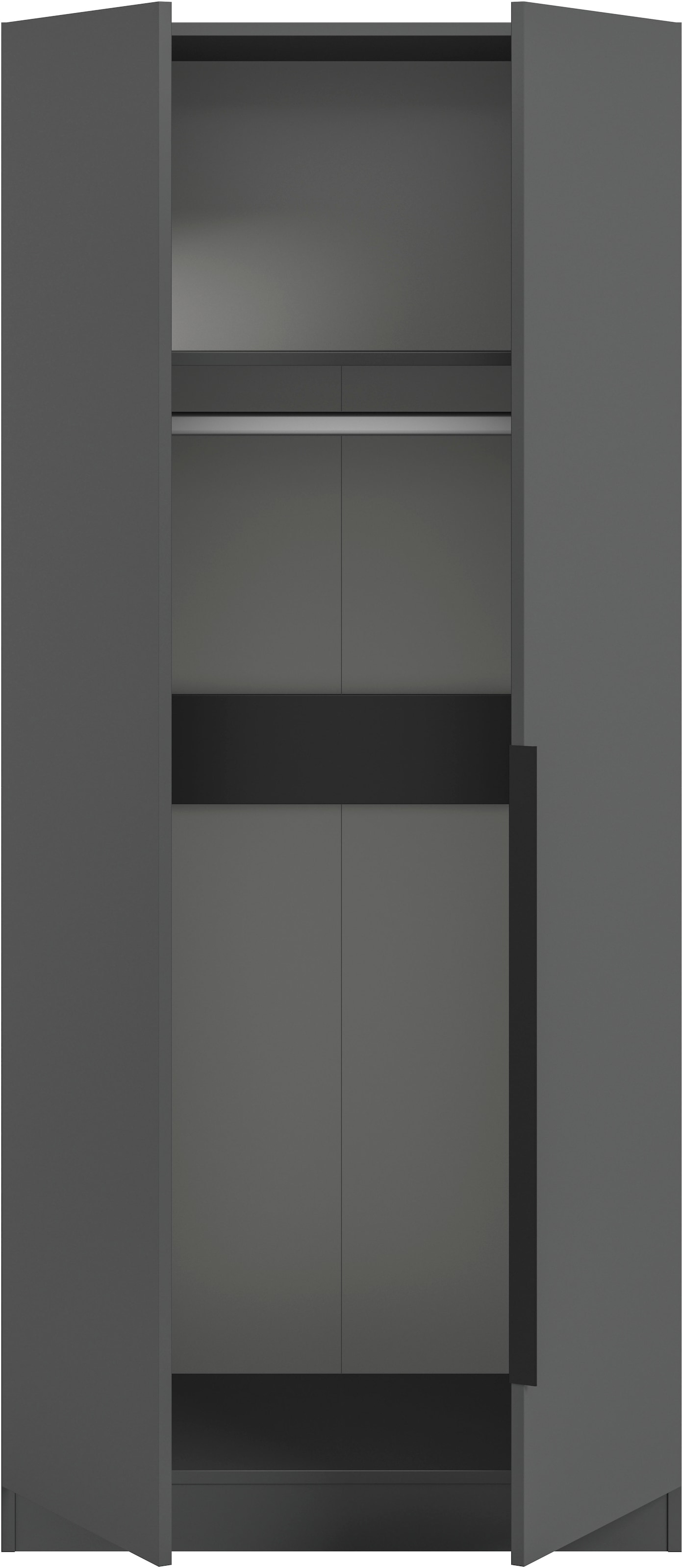 Home affaire Kleiderschrank »Skarde Schlafzimmerschrank, Garderobe, Schrank, Bestseller«, (Otto Bestseller Garderobe Schlafzimmerschrank), Breite: 80 cm, anthrazit, Kleiderstange