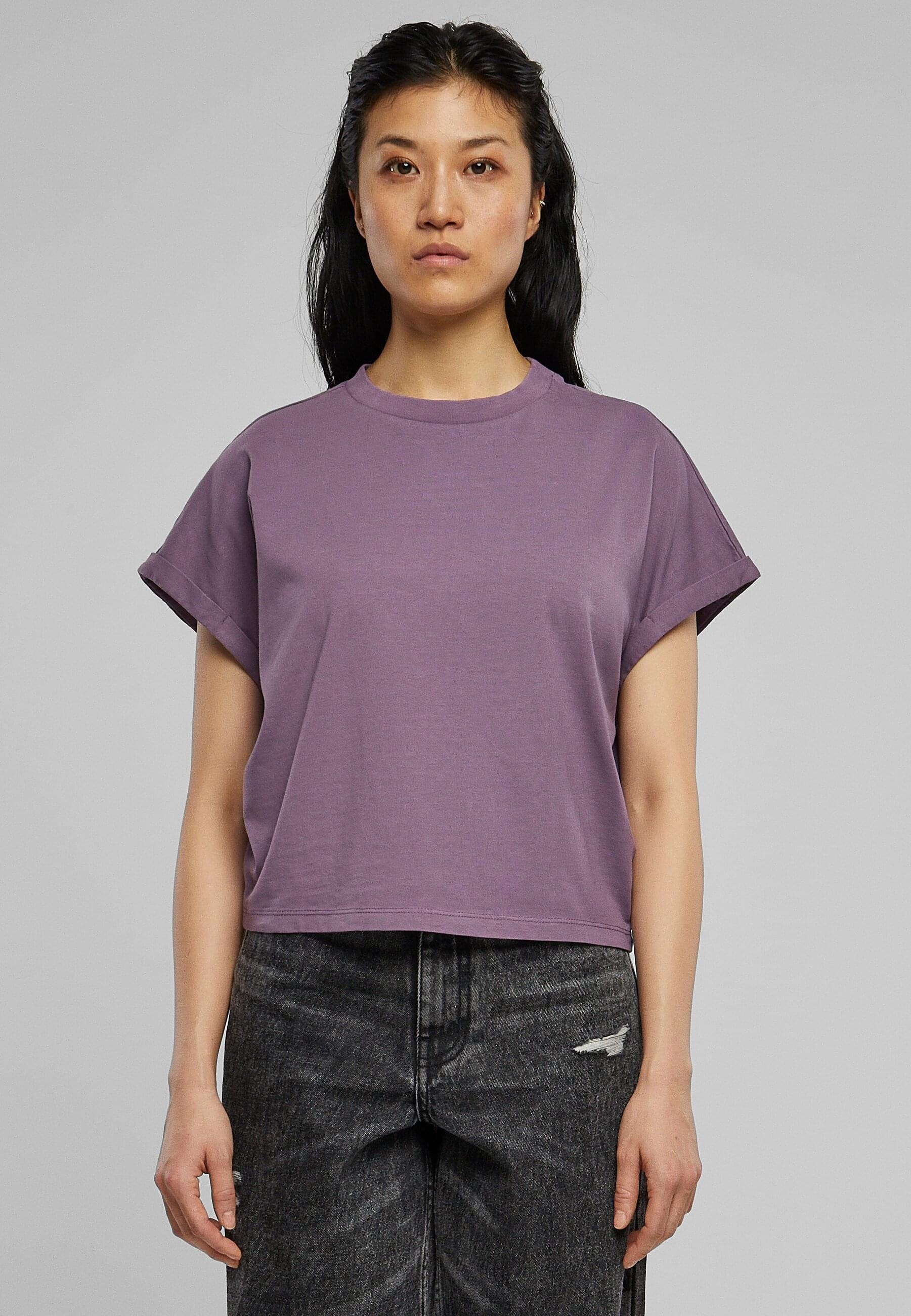 URBAN CLASSICS T-Shirt »Urban Classics Damen Ladies Short Pigment Dye Cut On Sleeve Tee« 1 Stk.
