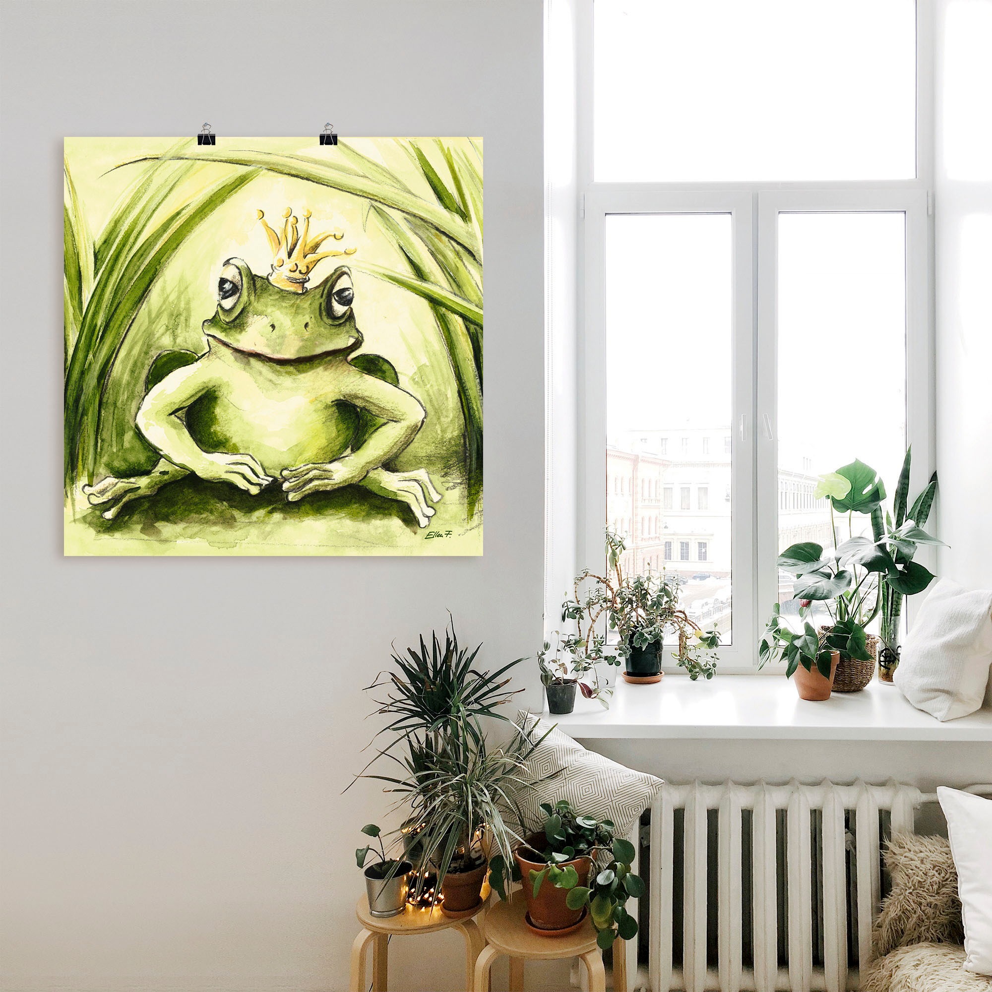Artland Wandbild »Kleiner Frosch«, Geschichten & Märchen, (1 St.), als Alubild, Outdoorbild, Leinwandbild, Poster in verschied. Größen