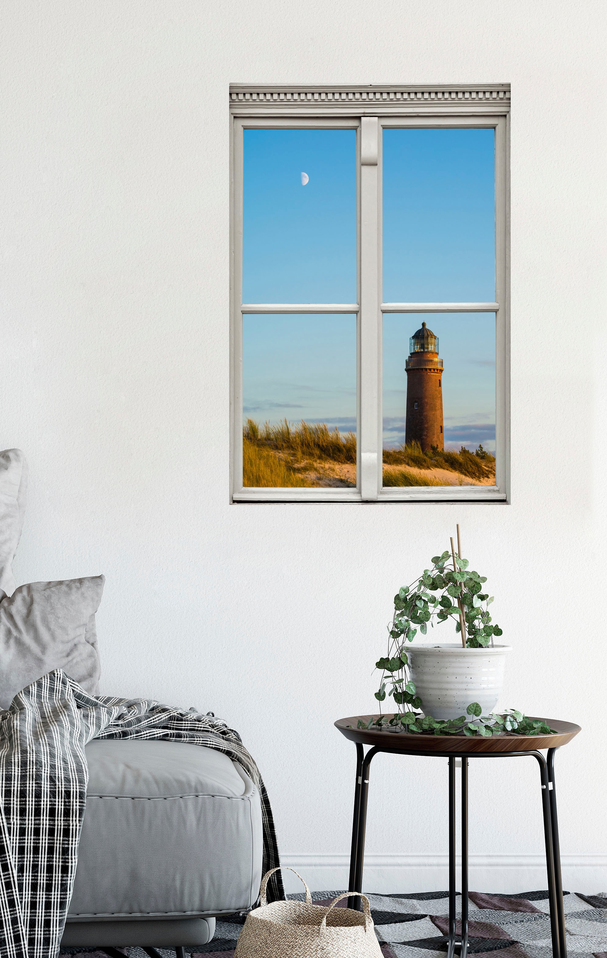 queence Wandsticker »Leuchtturm«, Wandsticker, Wandbild, selbstklebend, 3D, Fenster