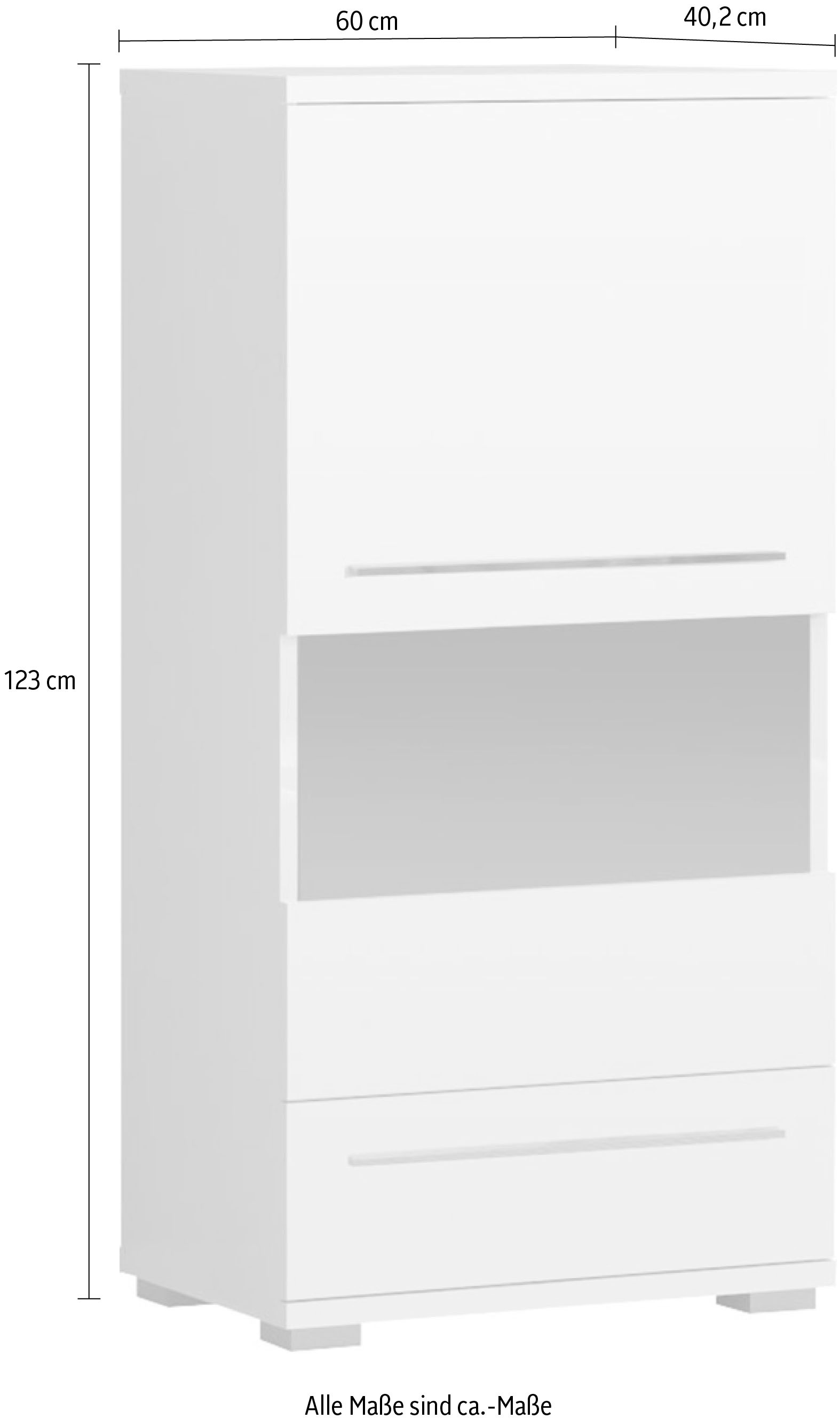 Places of Style Vitrine »Piano«, UV lackiert, Soft-Close Funktion