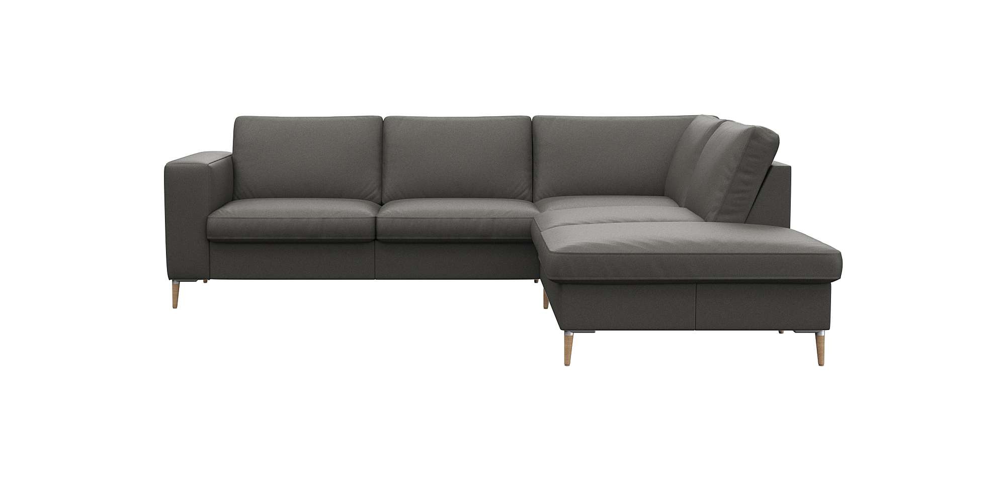 FLEXLUX Ecksofa "Fiore, L-Form", breite Armlehnen, Füße Alu/Eiche, B/T 241/ günstig online kaufen