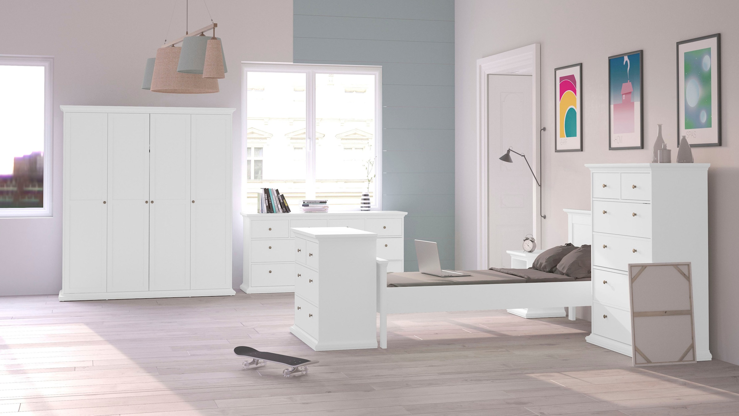 Home affaire Kommode »Paris, Aufbewahrung, Schubladenschrank, Stauraum«, mit 8 Schubladen, Breite 184 cm, Höhe 87 cm