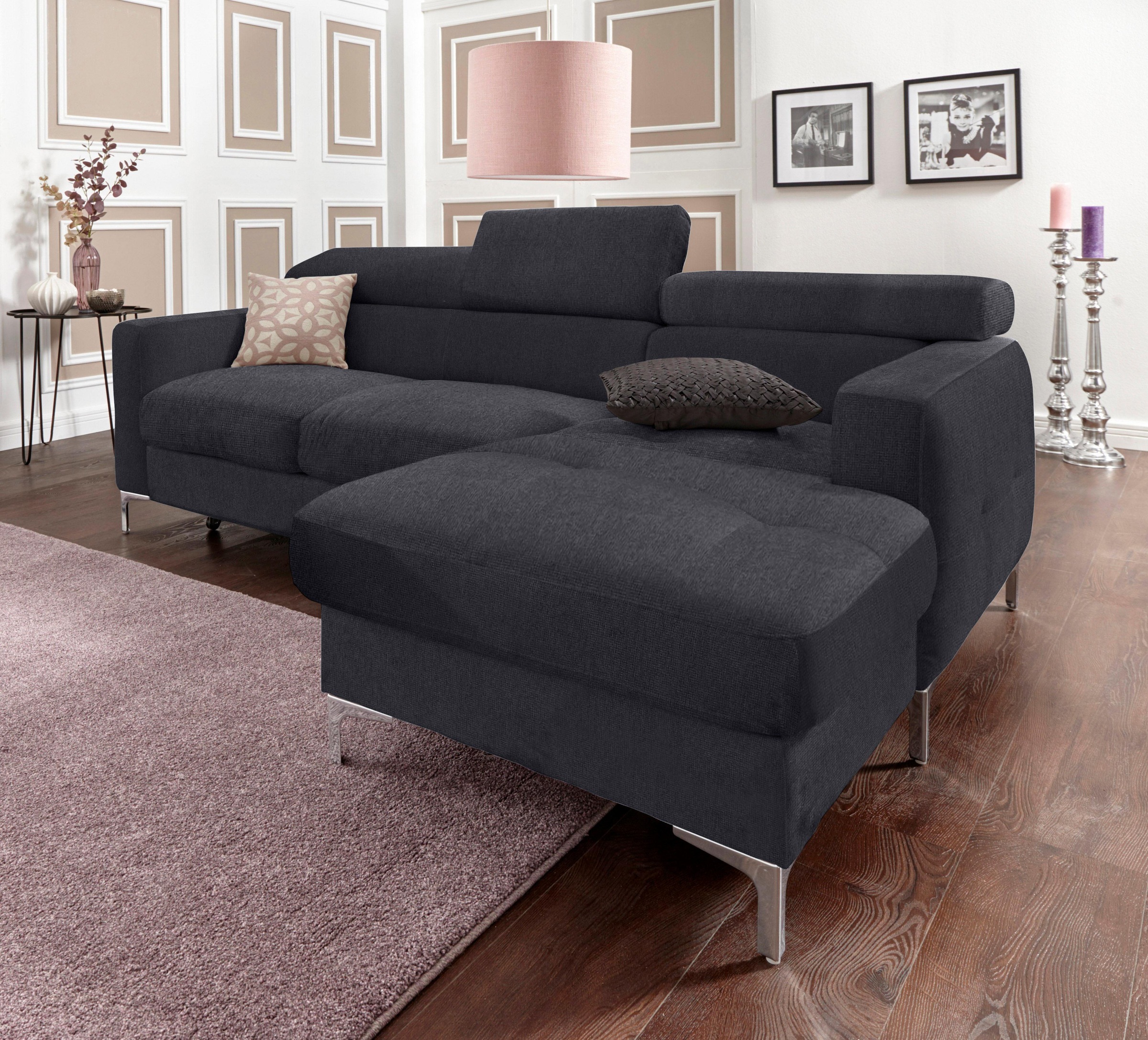 COTTA Ecksofa »Sammy L-Form«, mit Kopfteilverstellung, wahlweise mit Bettfunktion & Bettkasten
