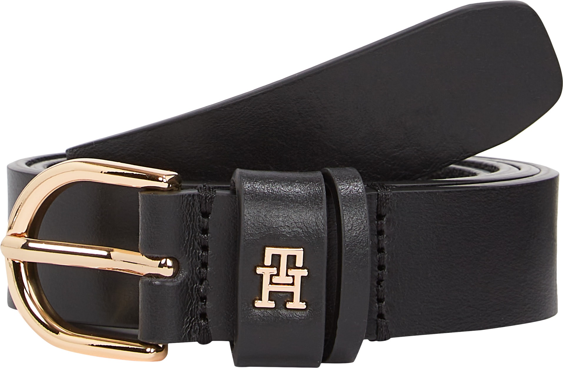 Tommy Hilfiger Ledergürtel »ESSENTIAL EFFORTLESS 2.5«, Logoemblem, weiche Haptik, ovale Einfachdornschließe