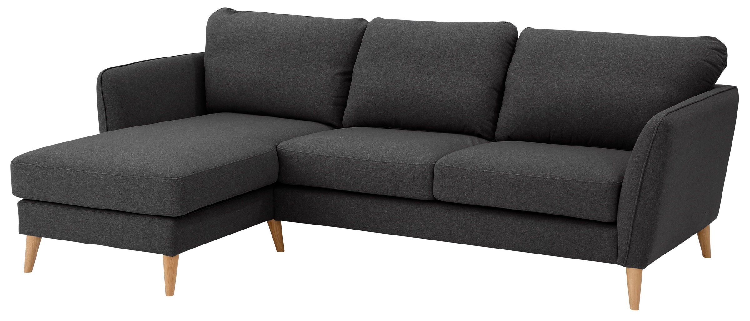 Home affaire Ecksofa »MARSEILLE (242/152cm),L-Form, Rec. rechts/links«, Massivholzbeine aus Eiche, in verschieden Bezügen und Farbvarianten