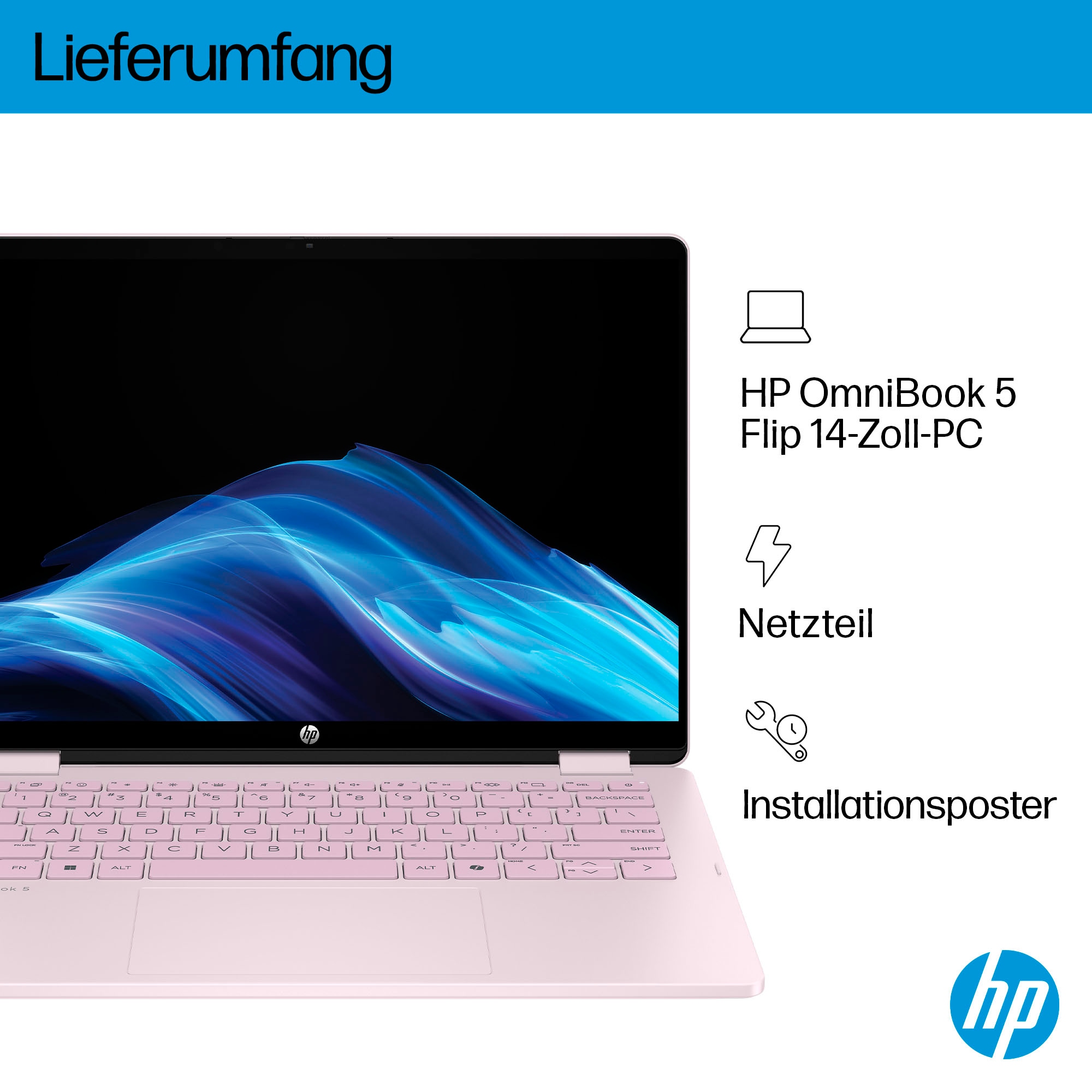 HP Convertible Notebook »OmniBook 5 Flip«, 35,6 cm, / 14 Zoll, Intel, Core i7, Iris Xe Graphics, 512 GB SSD