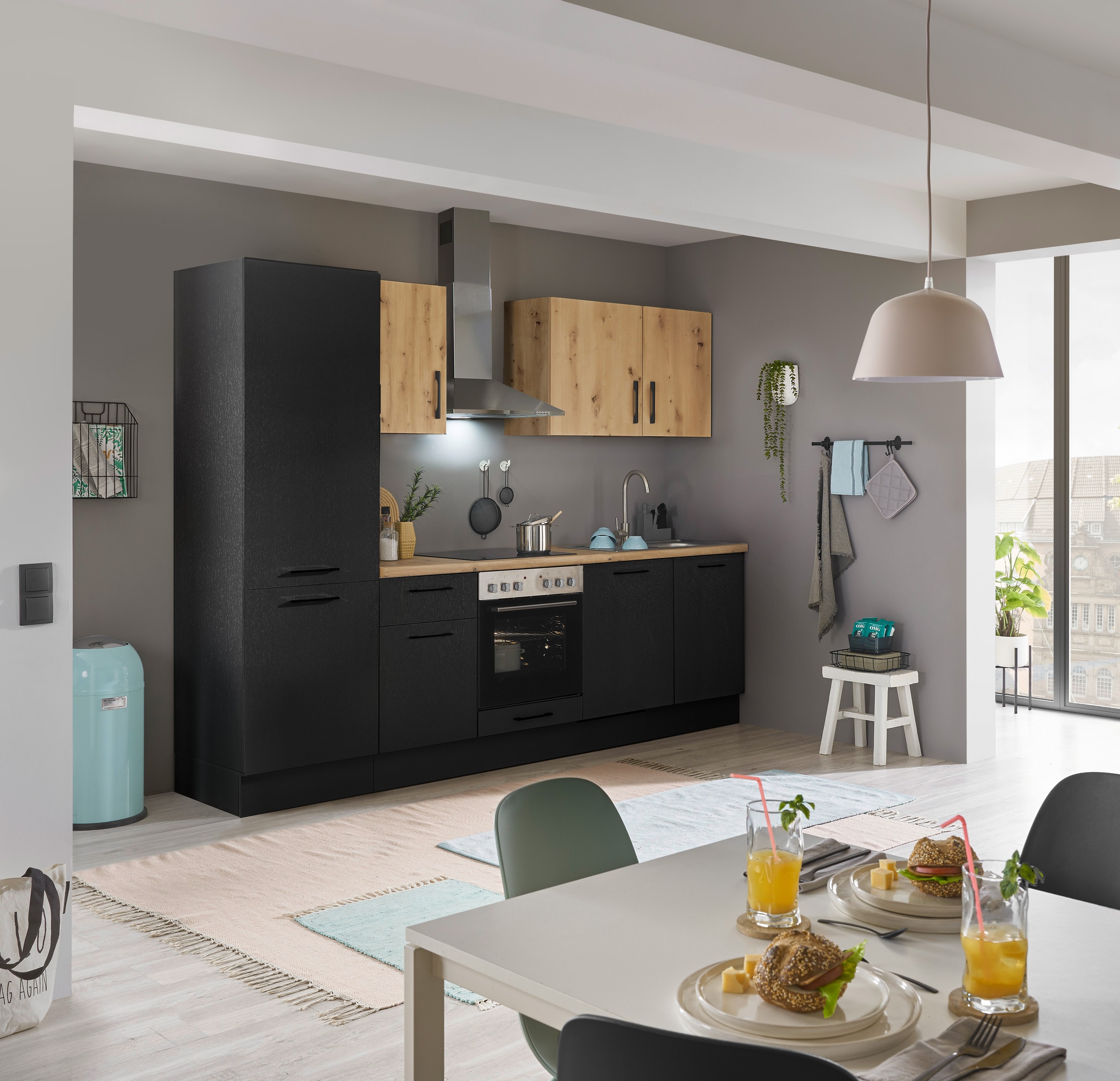 BASIC by Balculina Küchenzeile »Turin«, Breite 280 cm, wahlweise mit E-Geräten
