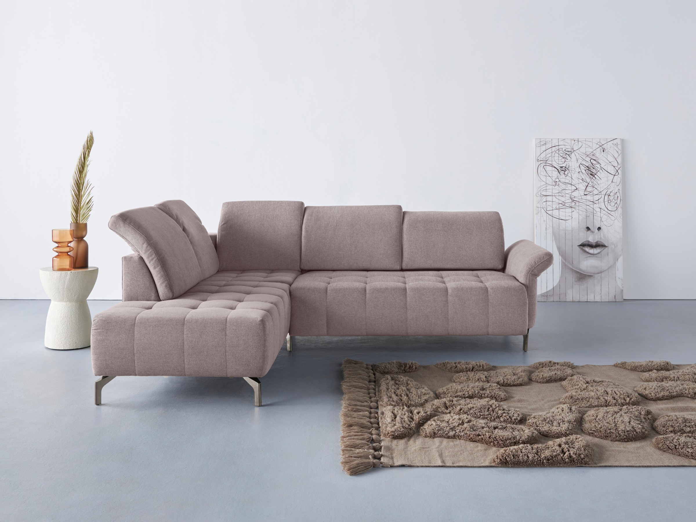 INOSIGN Ecksofa »Fresh L-Form«, Federkern, wahlweise Kopfteilverstellung un günstig online kaufen
