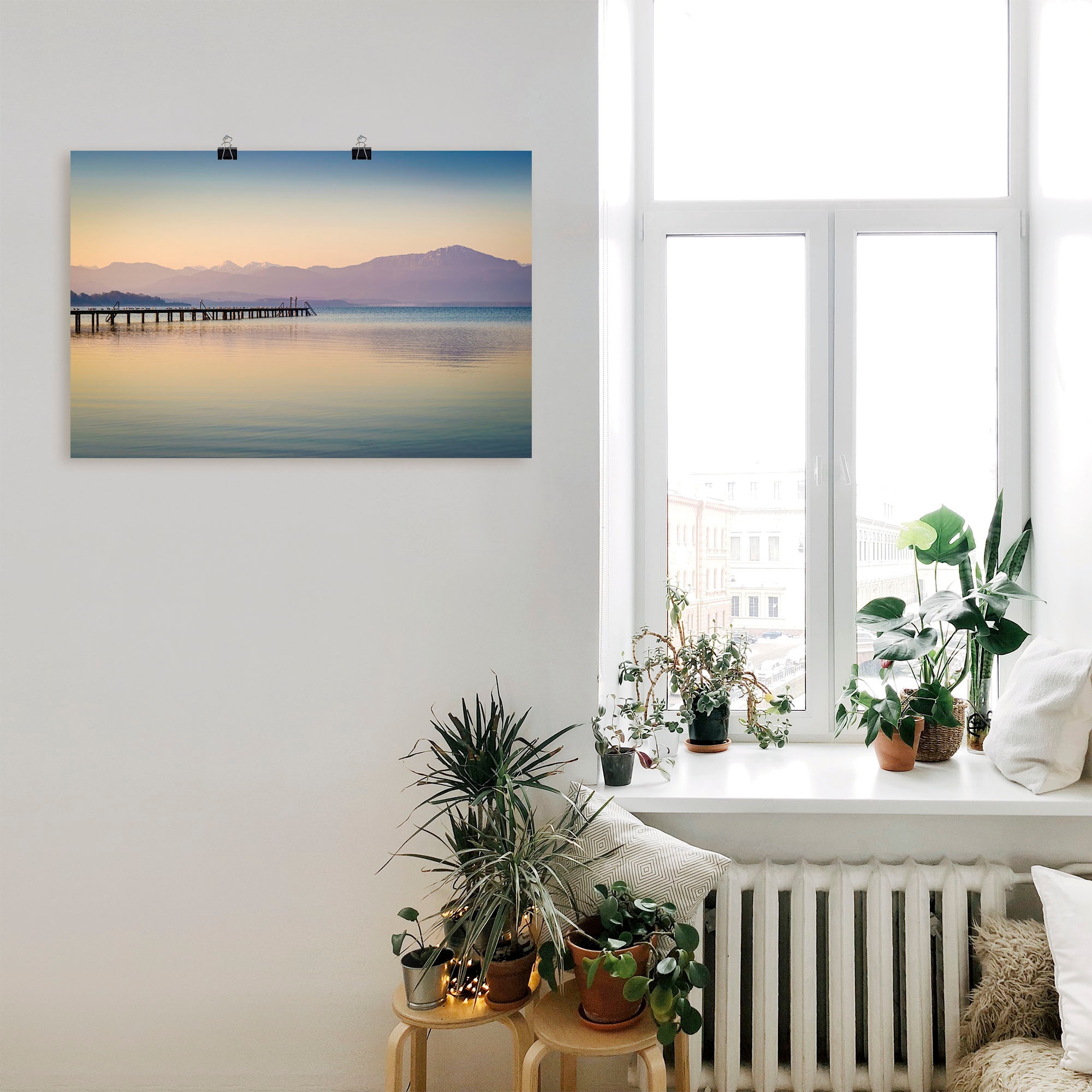 Artland Wandbild »Morgen am Chiemsee«, Seebilder, (1 St.), als Alubild, Outdoorbild, Leinwandbild, Poster in verschied. Größen
