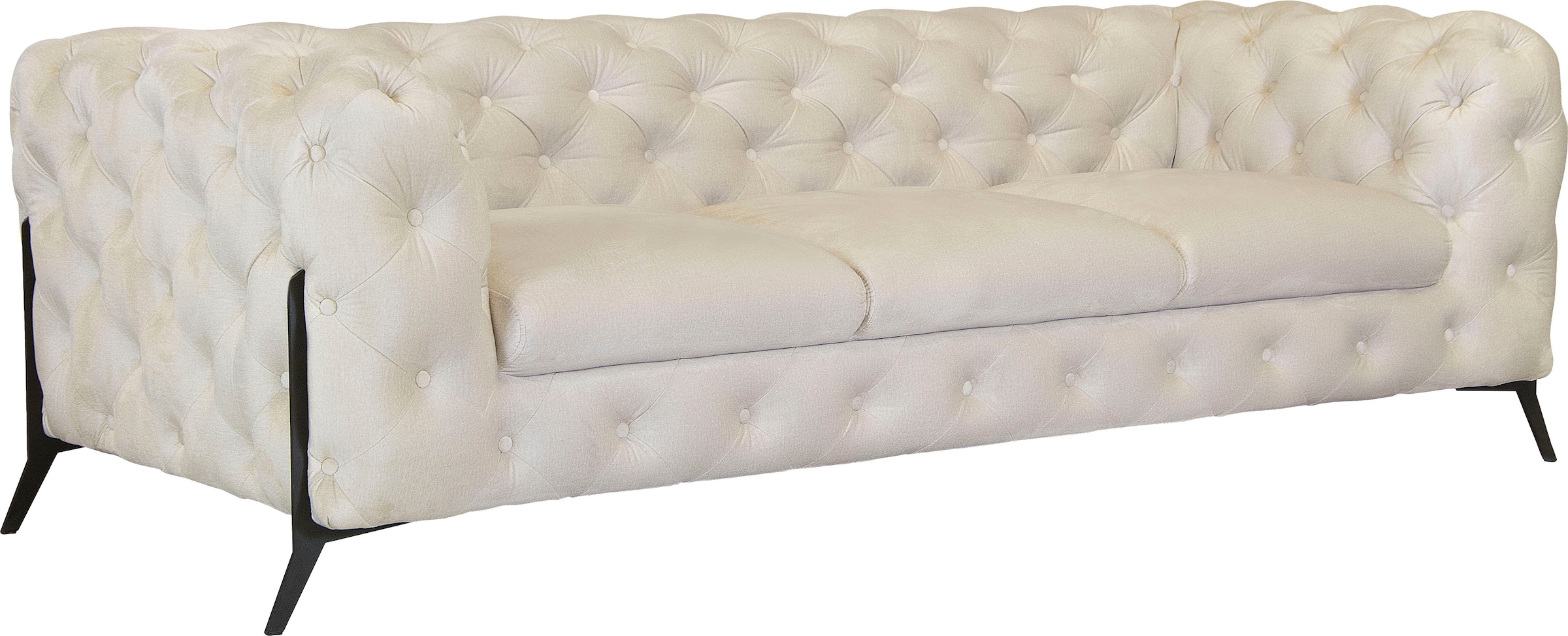 Leonique Chesterfield-Sofa »Amaury«, aufwändige Knopfheftung, moderne Chesterfield Optik, Fußfarbe wählbar