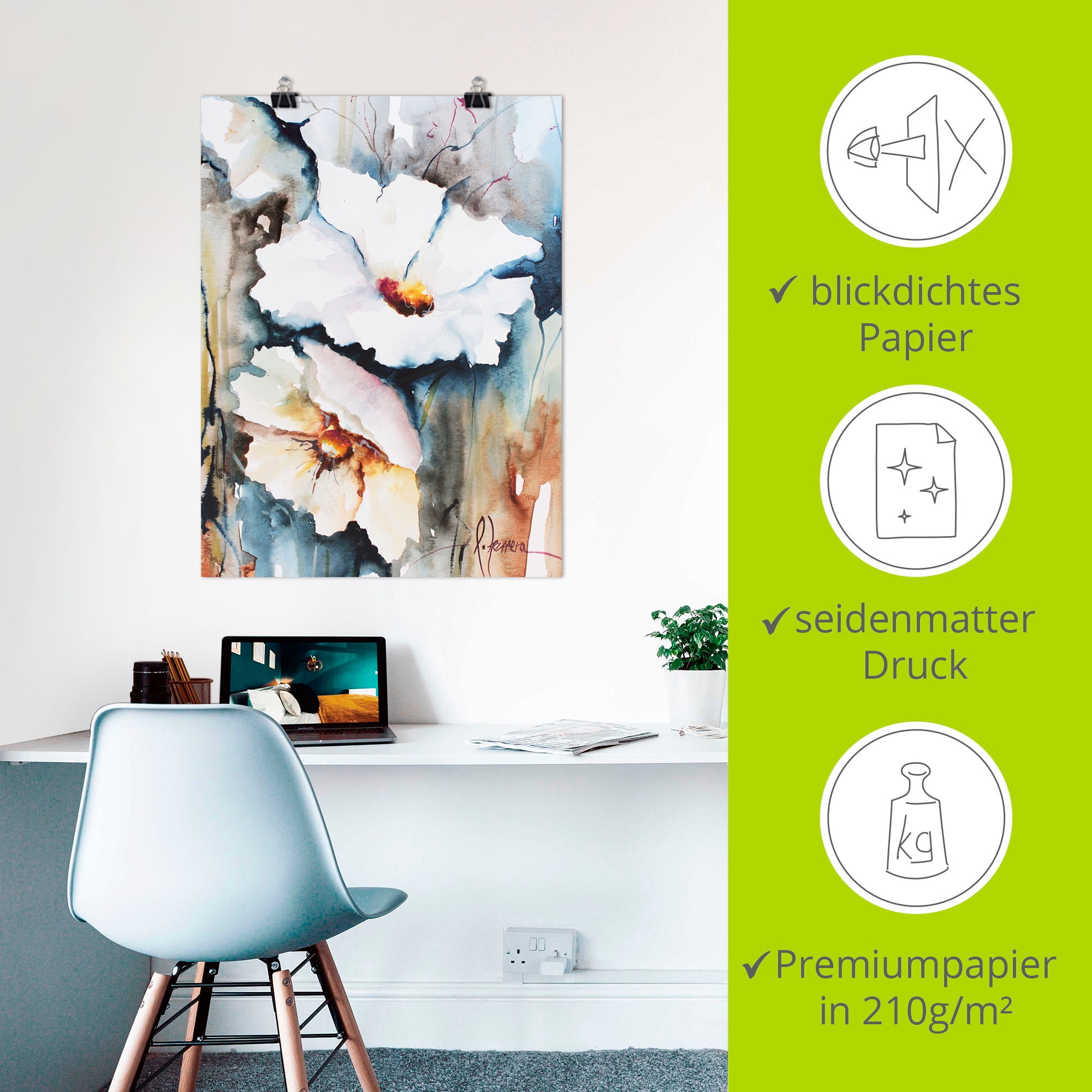 Artland Wandbild »Aquasblüten II«, Blumen, (1 St.), als Alubild, Outdoorbild, Leinwandbild, Poster in verschied. Größen