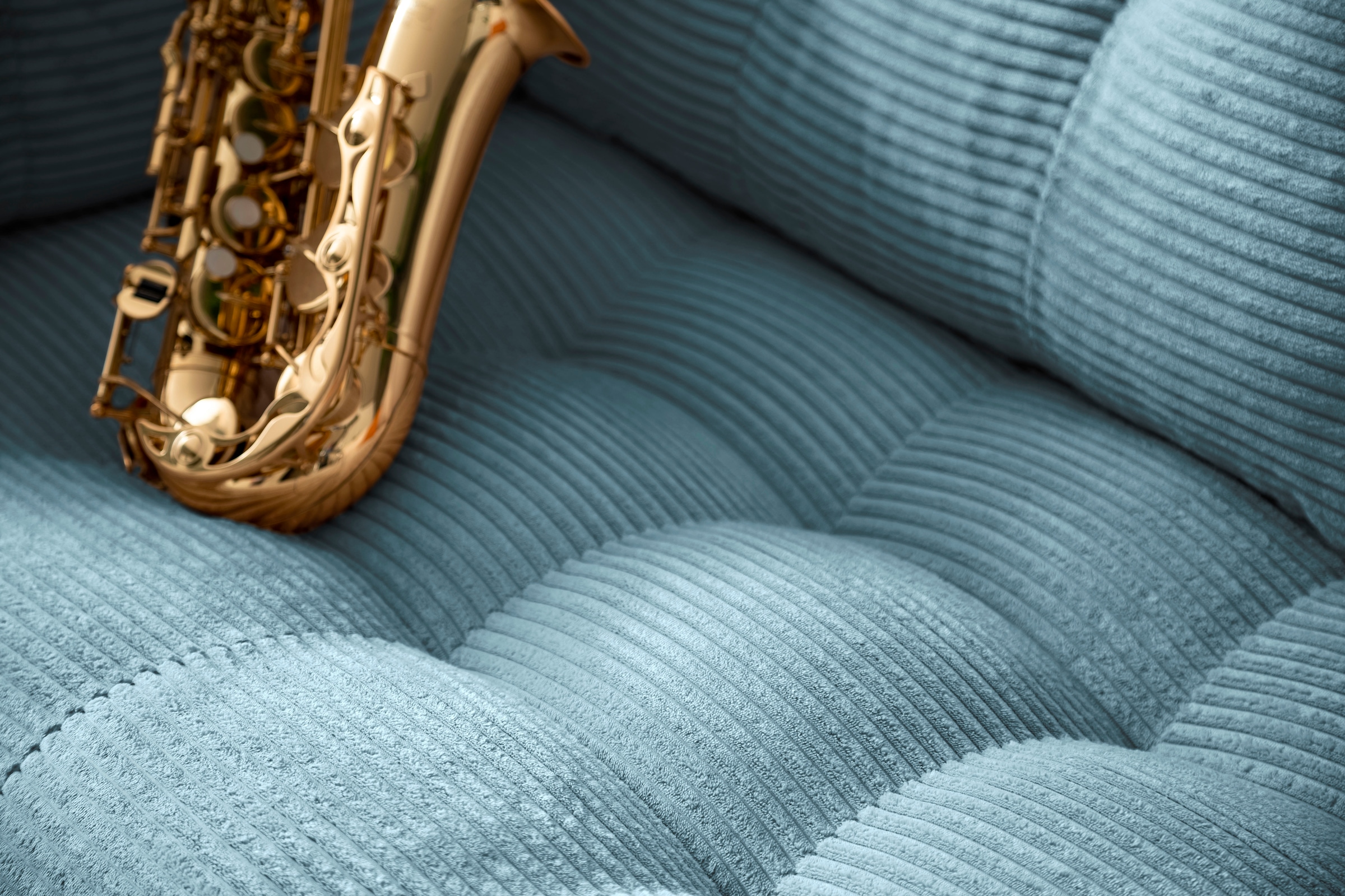 Trends by HG 3-Sitzer »Landau«, in Cord-Stoff mit Metallfuß