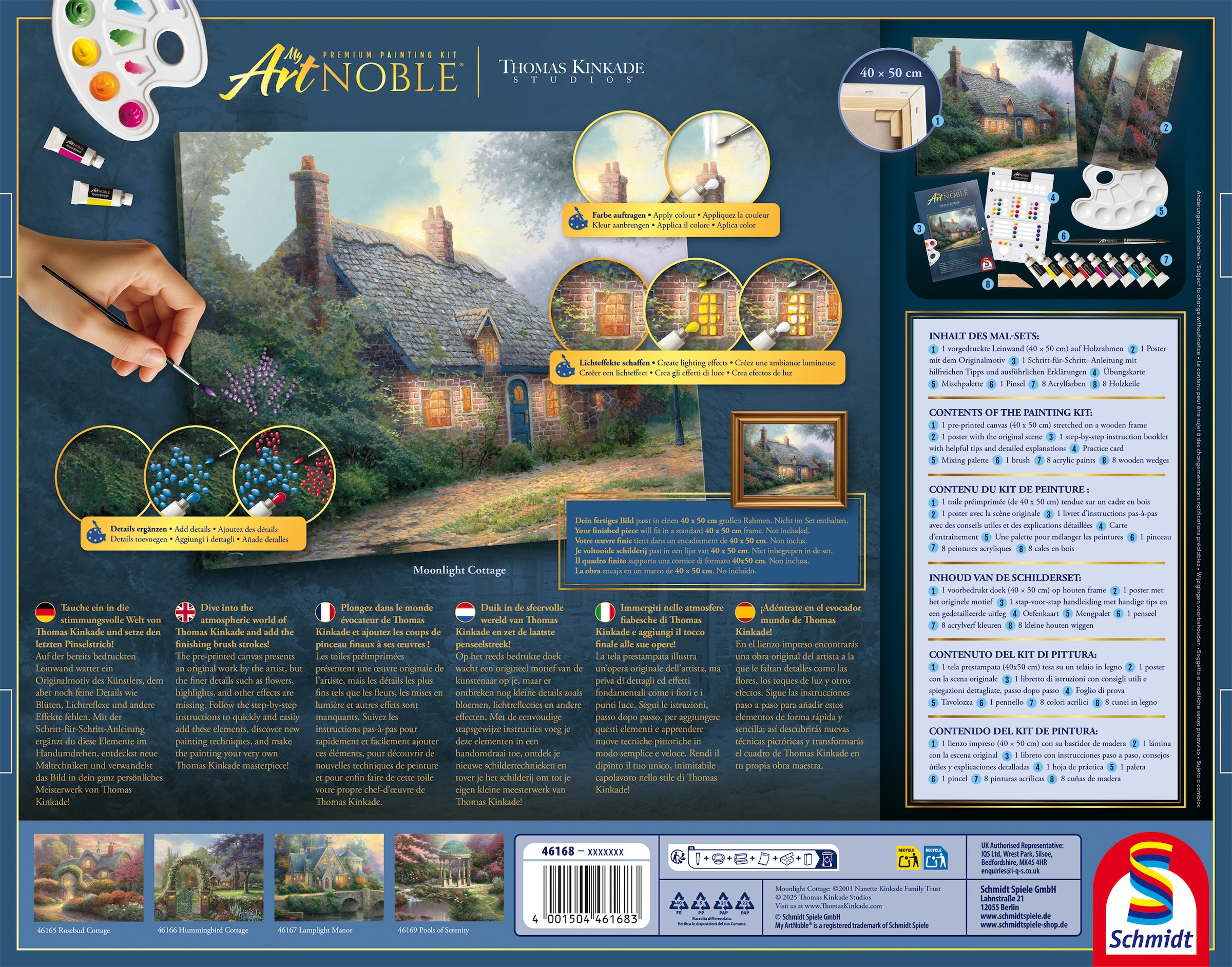Schmidt Spiele Malvorlage »MyArtNoble, Thomas Kinkade, Malset  Moonlight Cottage«
