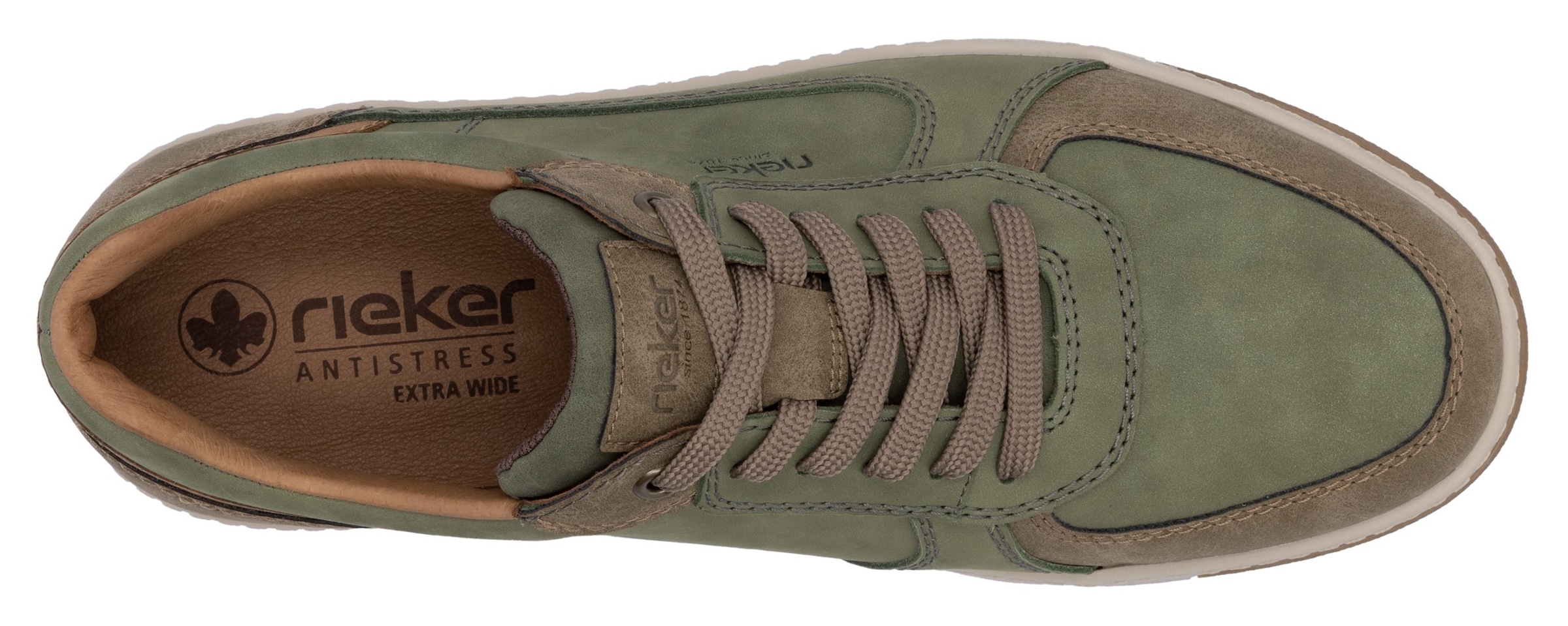 Rieker Sneaker, Freizeitschuh, Halbschuh, Schnürschuh mit gepolstertem Schaftrand