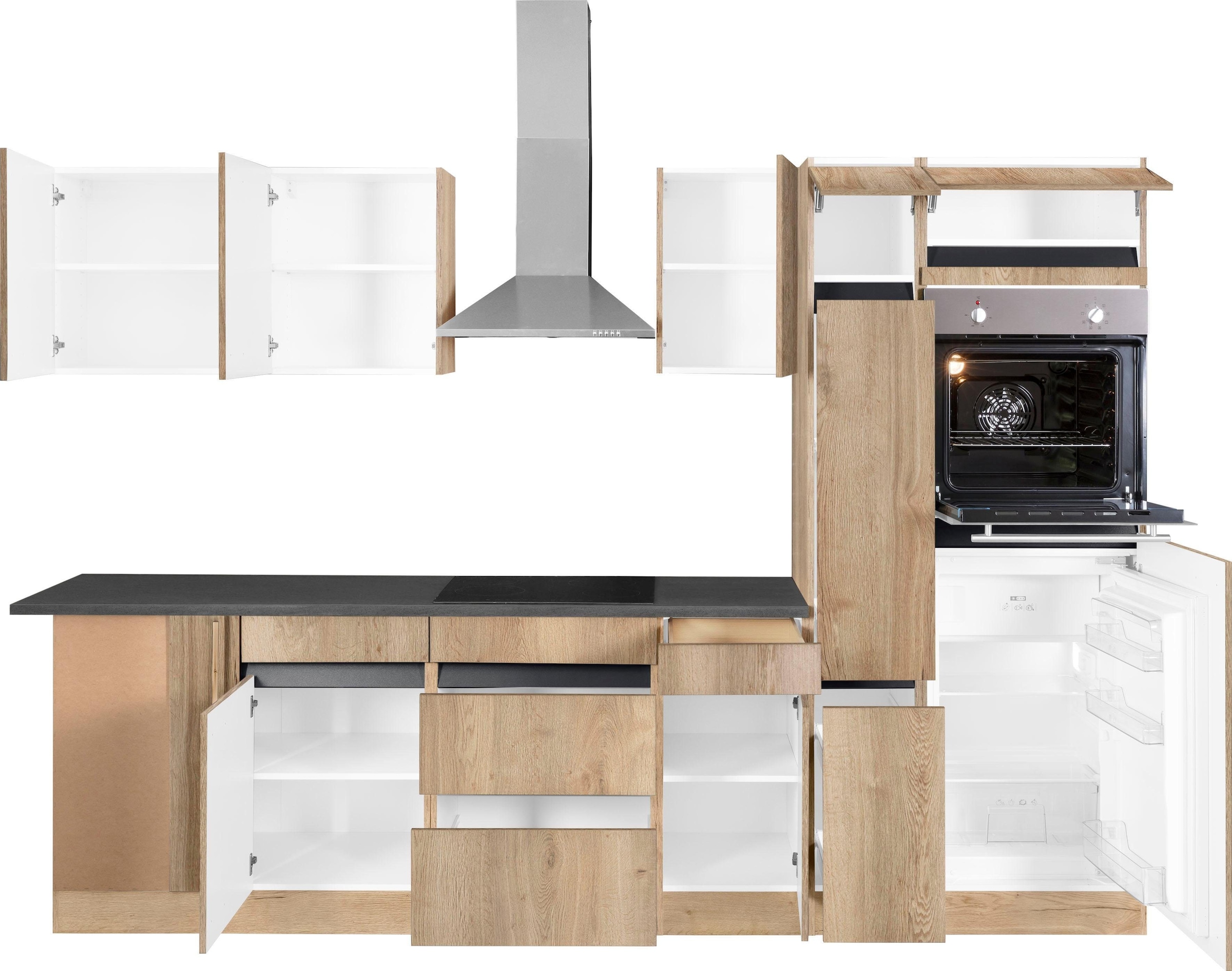 OPTIFIT Winkelküche »Roth«, Stellmaße 300x175 cm, wahlweise mit E-Geräten, mit Apothekerschrank