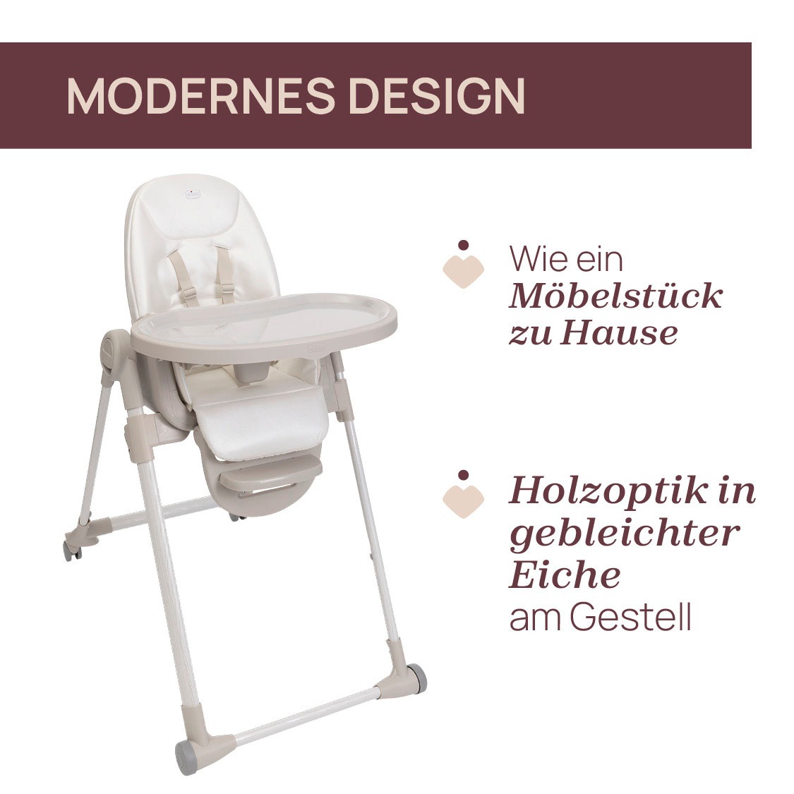 Chicco Hochstuhl »Polly Armonia Motherpearl«, mit Essbrett günstig online kaufen