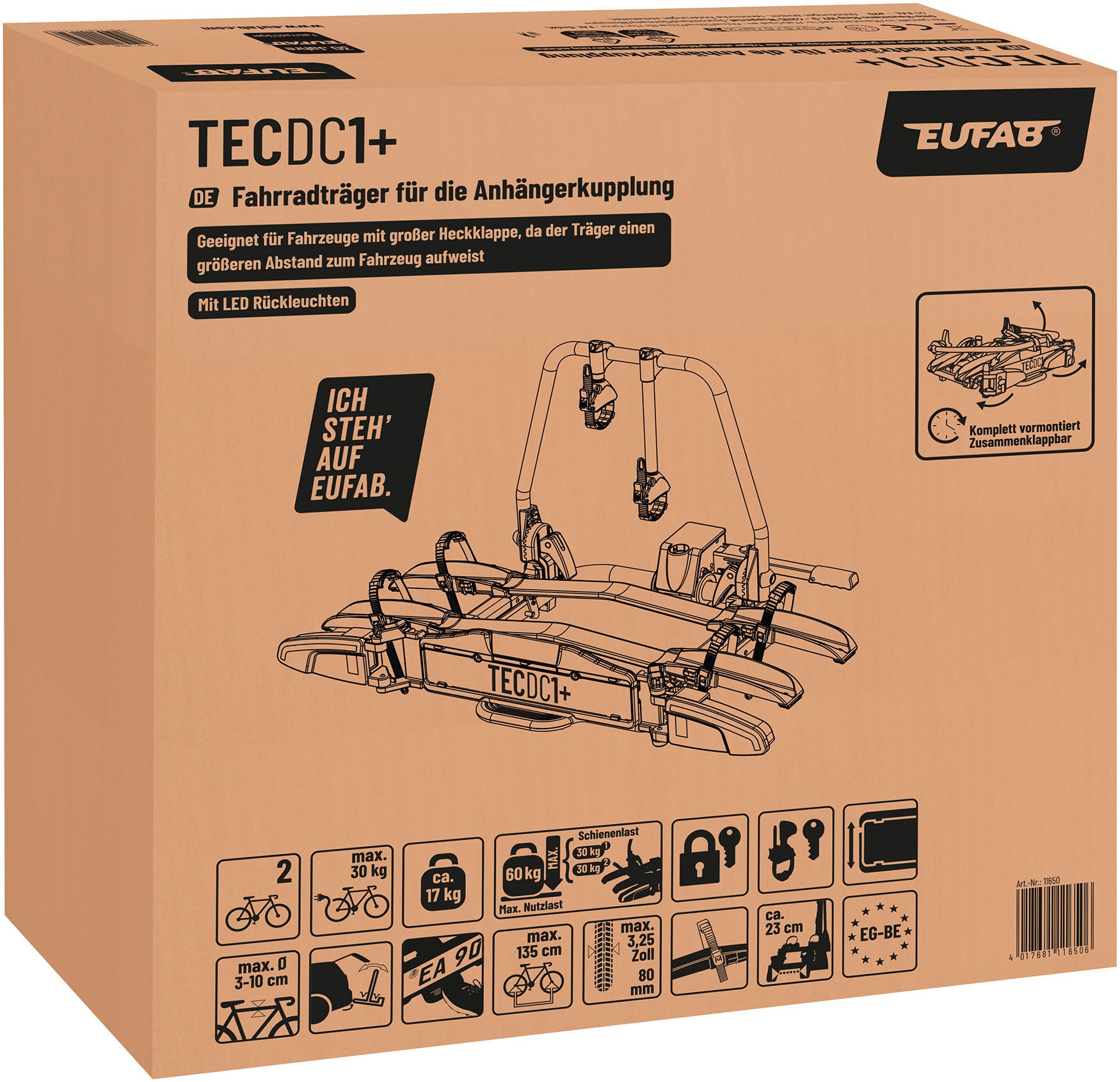 EUFAB Kupplungsfahrradträger »EUFAB 11650 Fahrradträger TECDC1+«