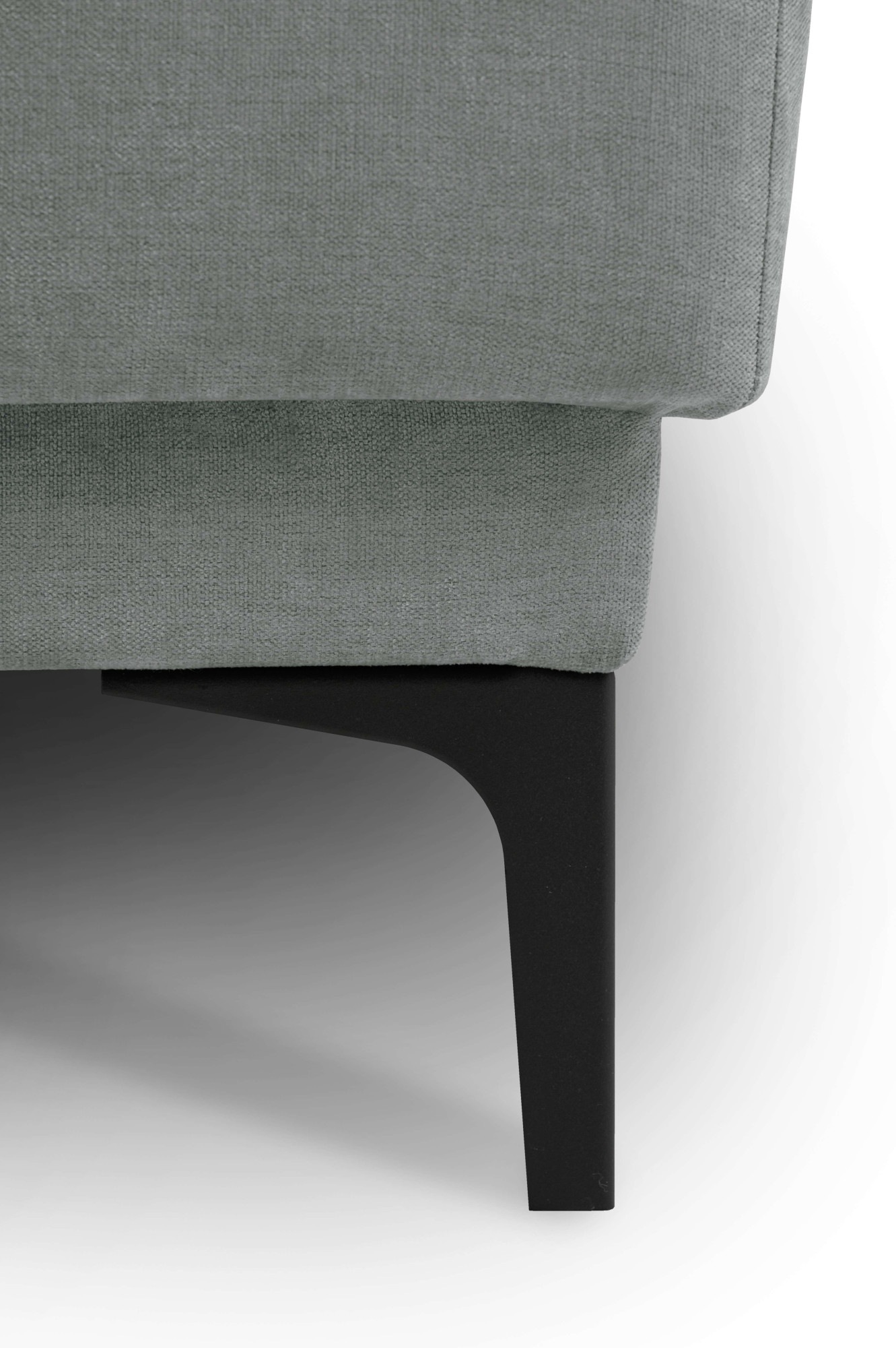 Places of Style Ecksofa »Polsterecke Oland, Struktur, Flachgewebe, Luxus-Microfaser, Boucle«, L-Form, 289 cm, Wellenunterfederung, Skandi-Design, Metallfüße