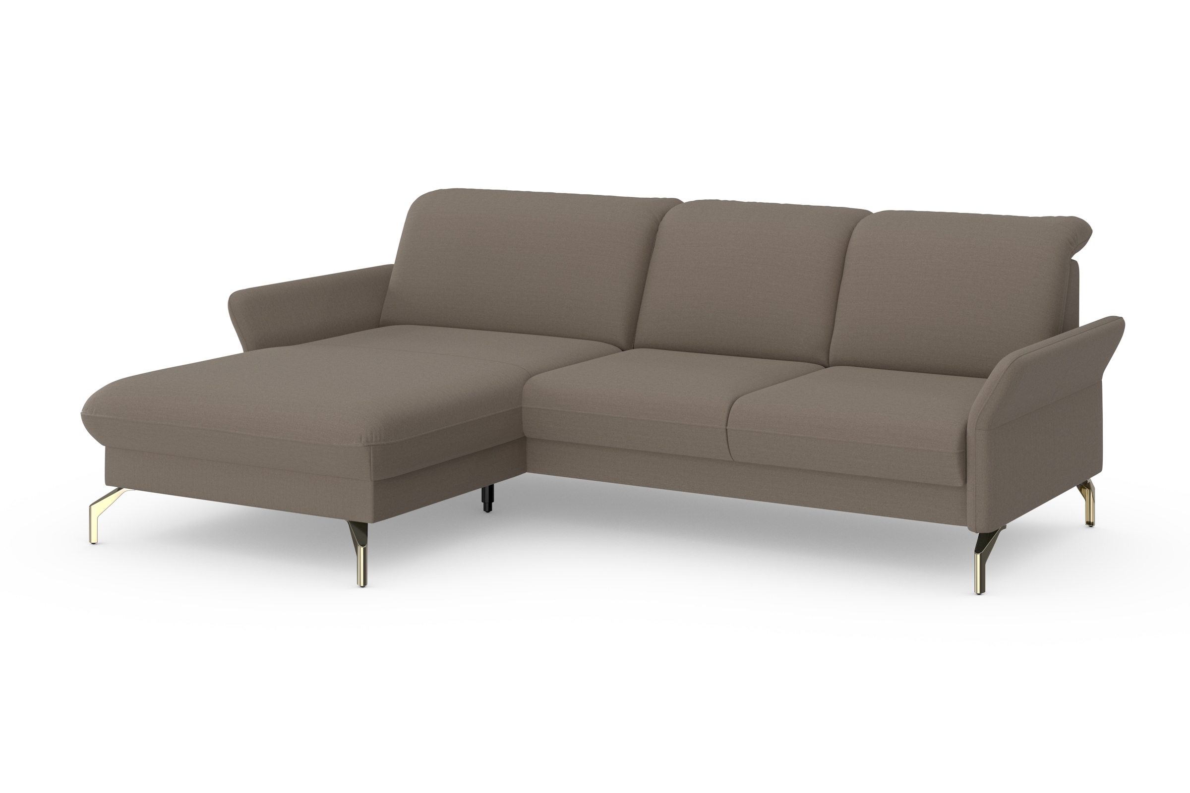 sit&more Ecksofa »Fashion L-Form«, wahlweise mit Kopfteilverstellung, Vorziehsitz, motorisch, Nickelfüße
