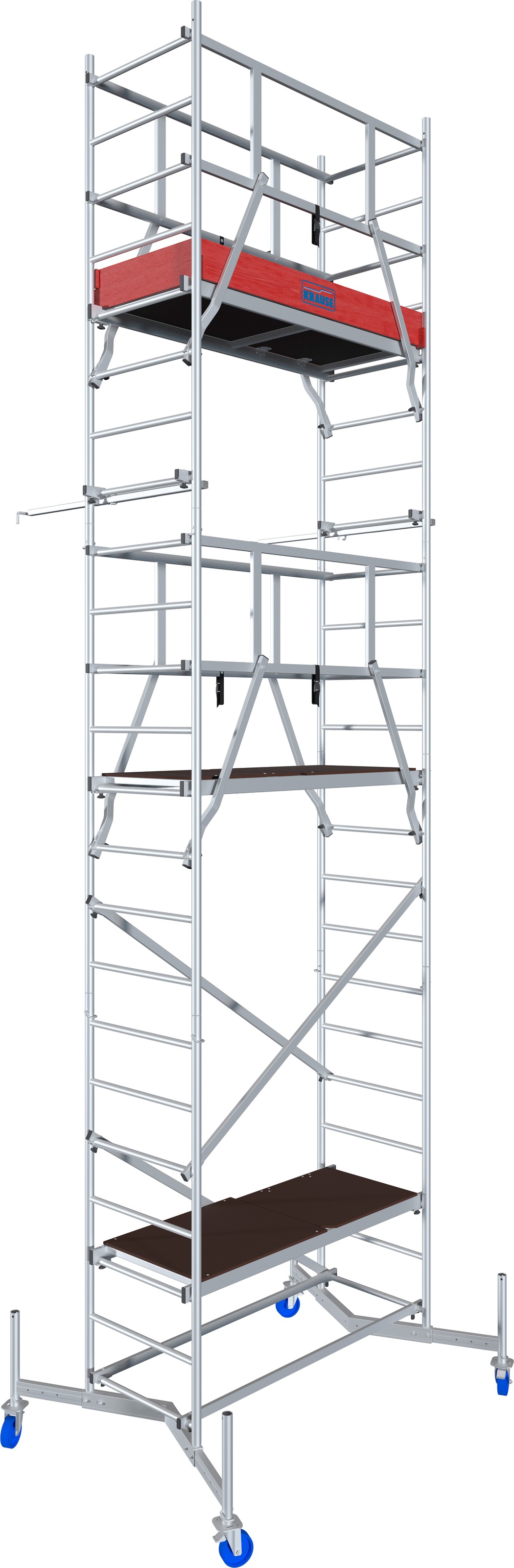 KRAUSE Arbeitsgerüst »ClimTec System«, Komplettgerüst inkl. 1 Aufstockung, 2 Aufstockung + Fahrrollensatz