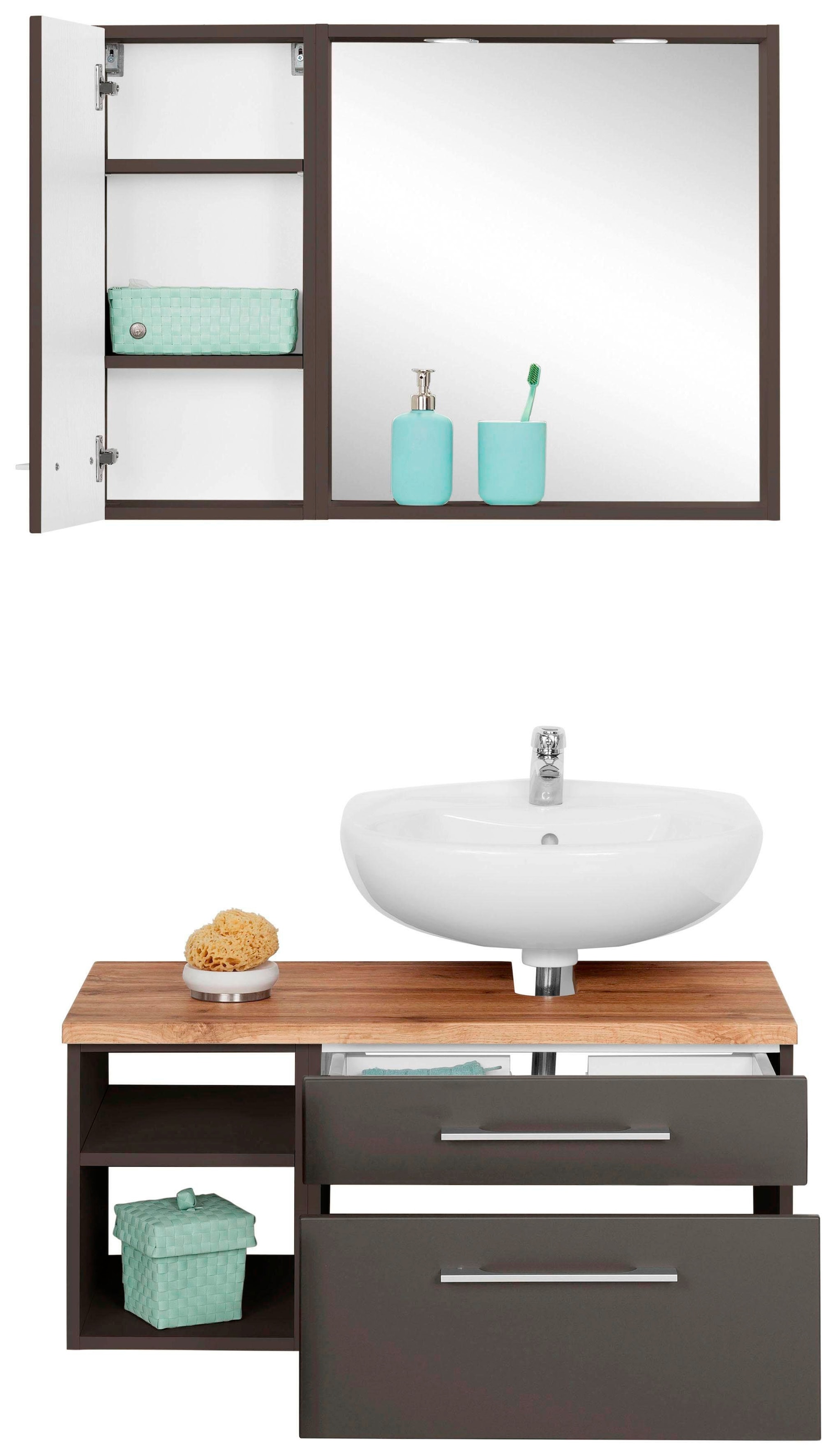 welltime Badmöbel-Set »Davos« 3 Stk. tlg. günstig online kaufen