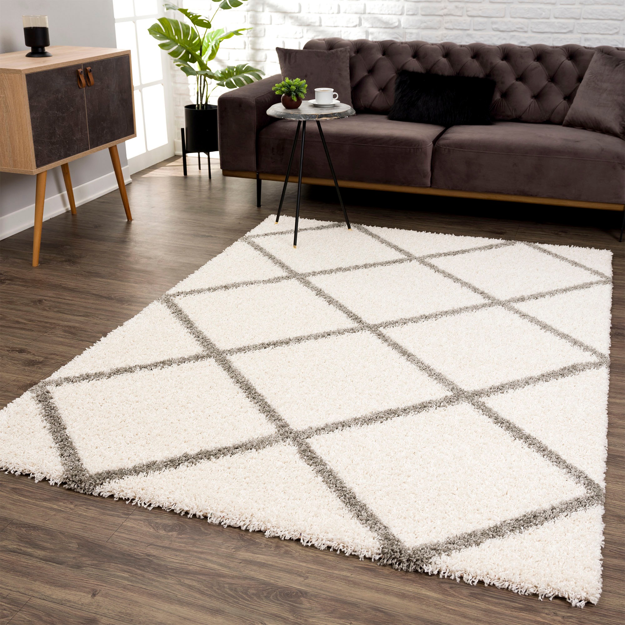 Sanat Hochflor-Teppich »Madrid«, rechteckig, 30 mm Höhe, Wohnzimmer, Langflor, Shaggy Teppich