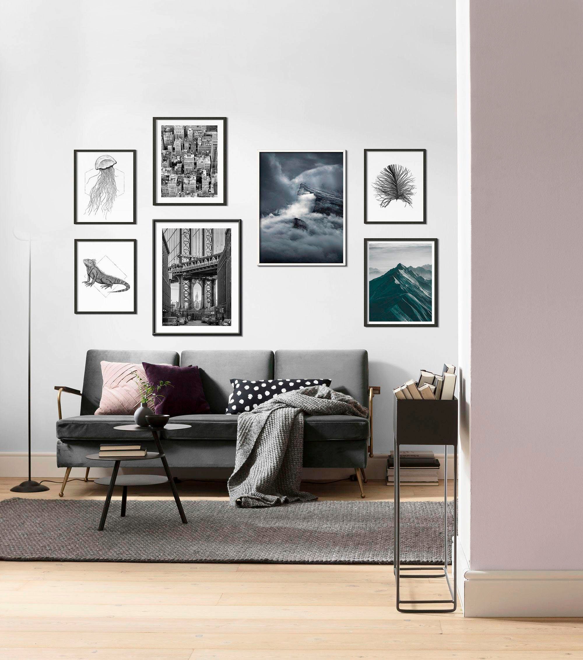 Komar Bild »Jellyfish White«, Tiere, (1 St.), Wandbild zur Dekoration - ohne Rahmen