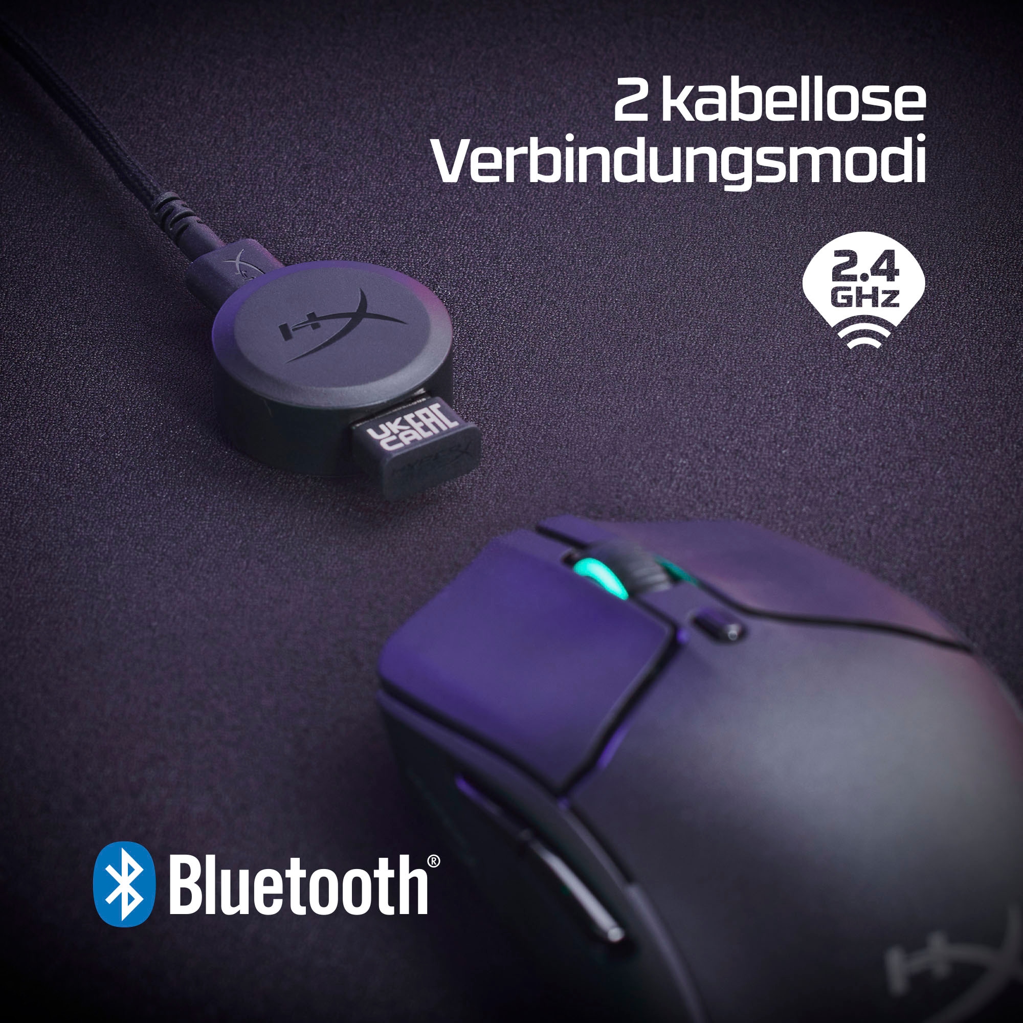 HyperX Gaming-Maus »HyperX Pulsefire Haste 2 Wireless«, RF kabellos + Bluetooth
