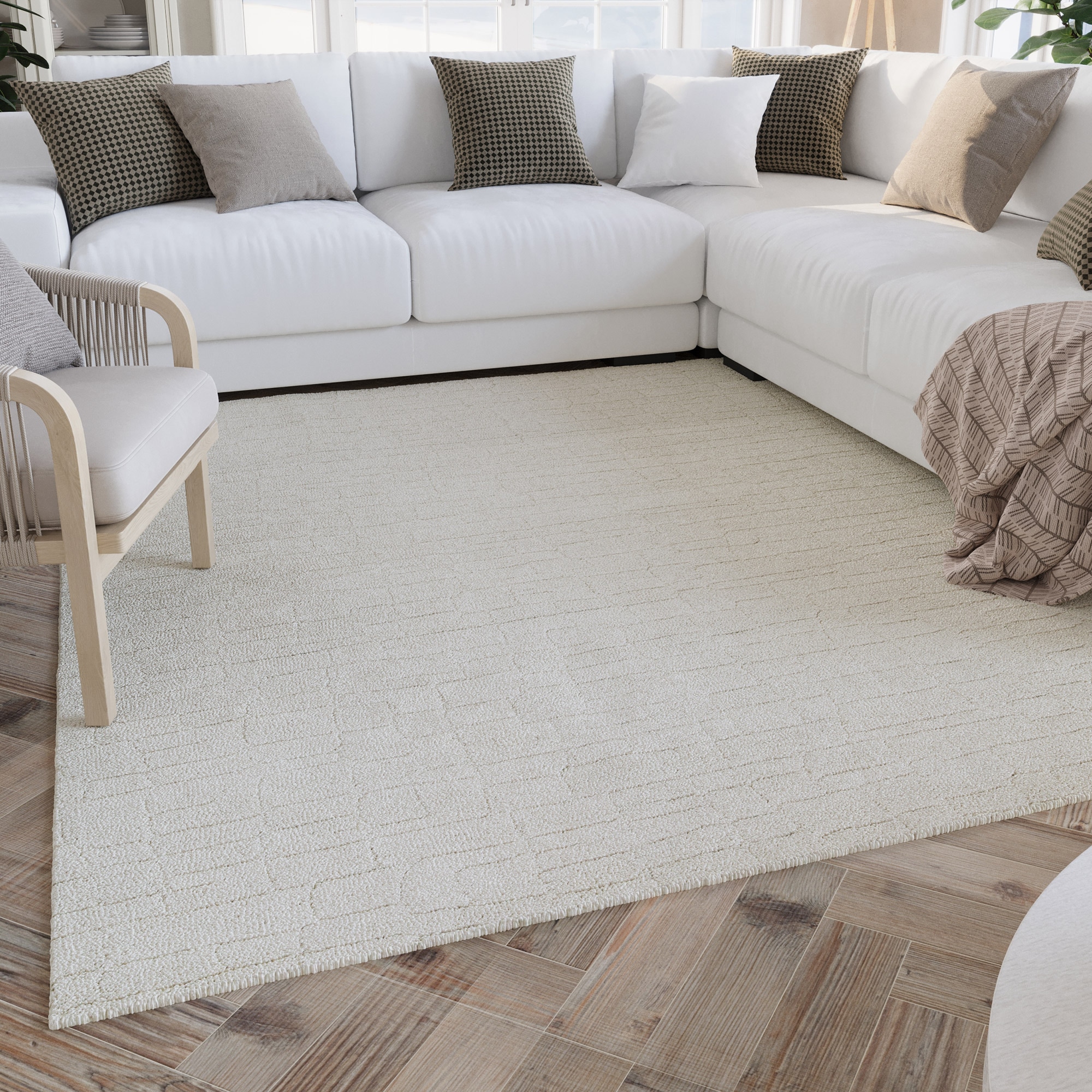 Wecon home Teppich »Hamptons THIRTYONE« rechteckig 15 mm Höhe Läufer, Kurzflor, Wohnzimmer, Schlafzimmer, elegant, Krokodil-Design