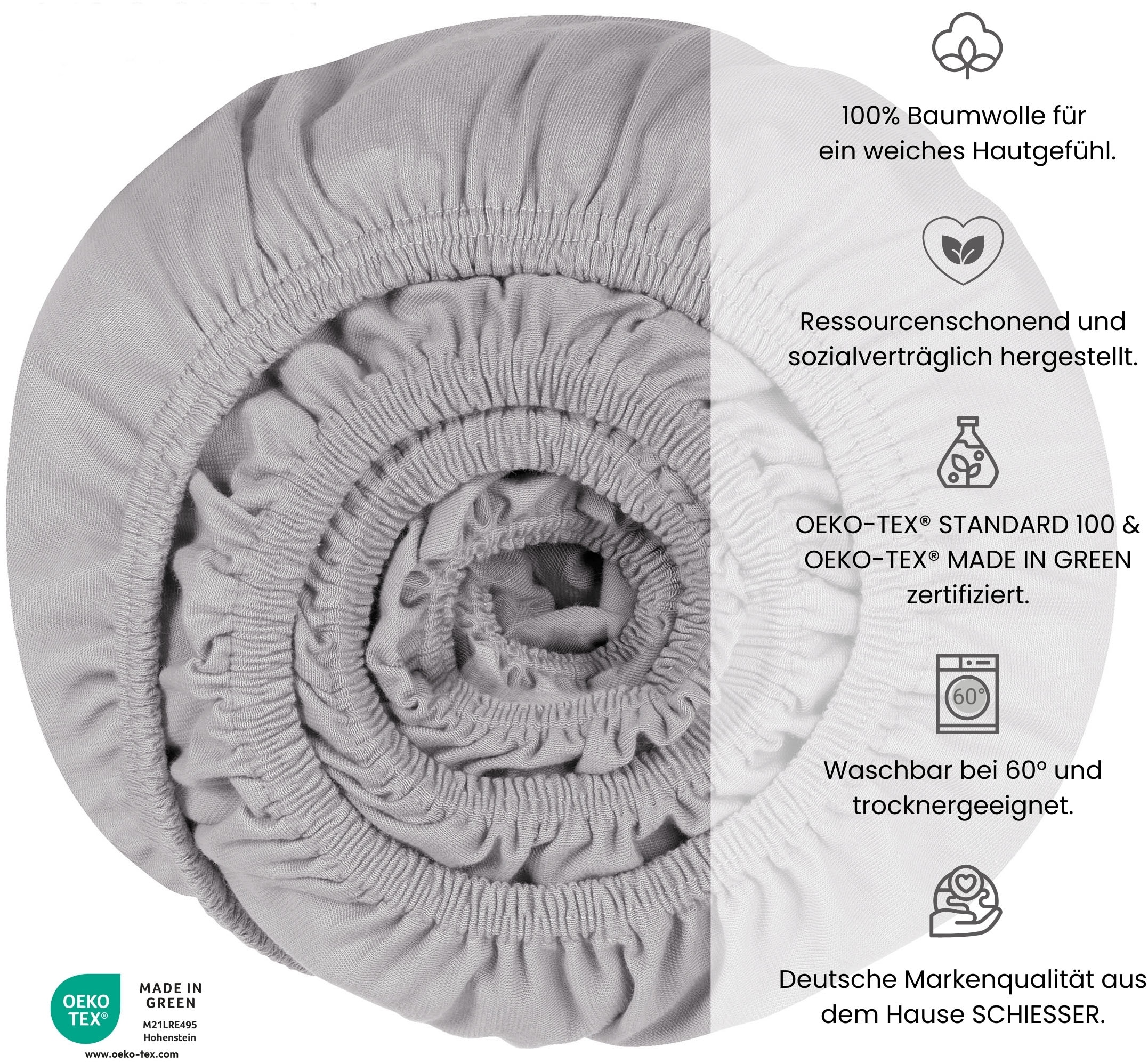 uncover by SCHIESSER Spannbettlaken »New Jersey aus 100% Baumwolle«, Made in Green