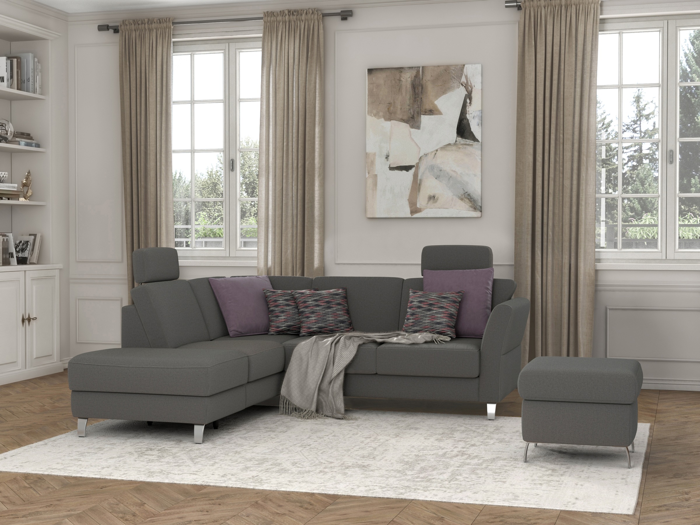 sit&more Ecksofa »Visby L-Form« Wahlweise mit Bettfunktion und Stauraum, fr günstig online kaufen