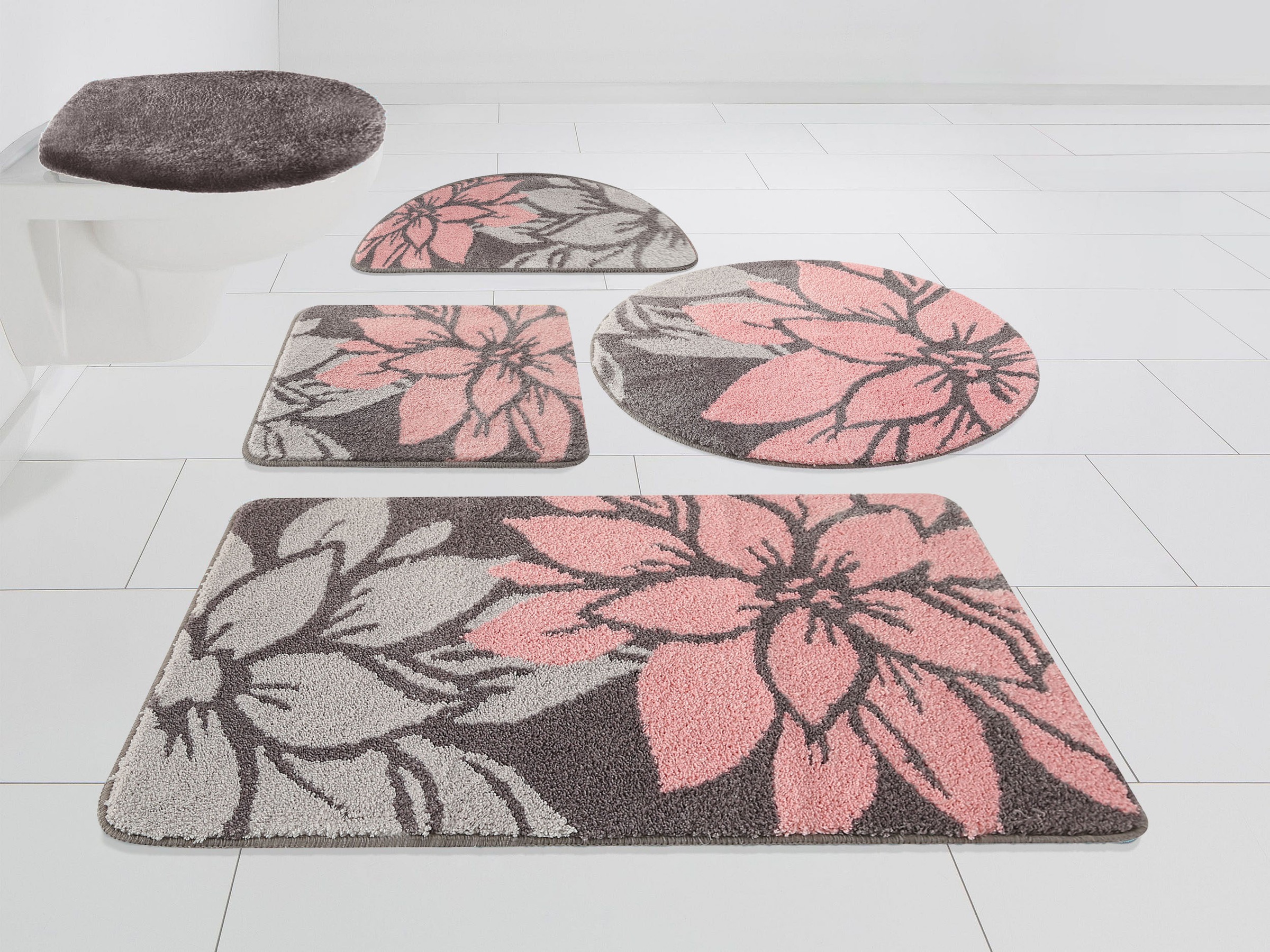 Badematte »Susan«, fußbodenheizungsgeeignet-strapazierfähig, Blumen-Muster, günstig online kaufen