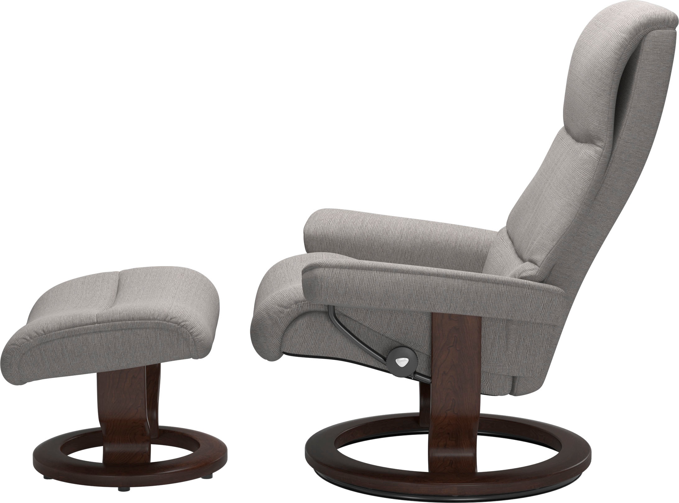 Stressless® Relaxsessel »View«, (Set, Relaxsessel mit Hocker), mit Classic Base, Größe M,Gestell Braun