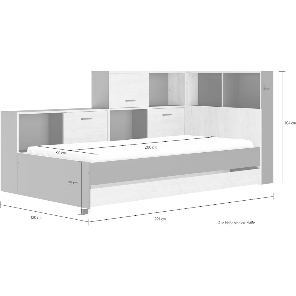 Gami Stauraumbett »TONIGHT«, mit großer Schublade und Ablagefächern