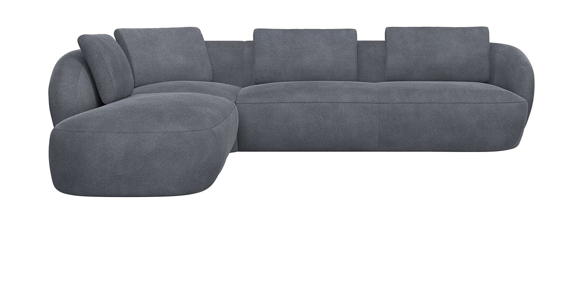 FLEXLUX Ecksofa »Torino, rund, L-Form, Sofa-Ecke mit Ottomane«, Modernes, o günstig online kaufen