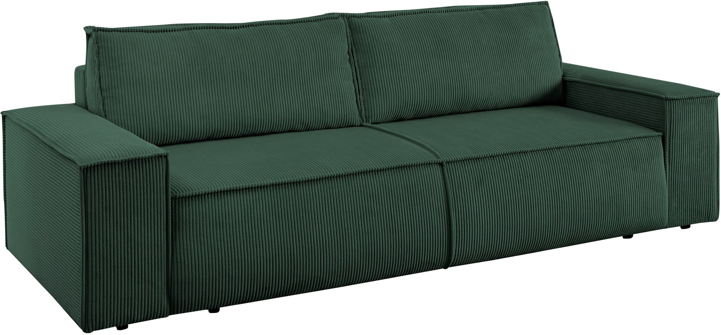 Home affaire 3-Sitzer »SHERWOOD Schlafsofa (257cm) Cord, Samtvelours, Vintage-Lederoptik«, Schlaffunktion mit Bettkasten (ca. 136/200cm)