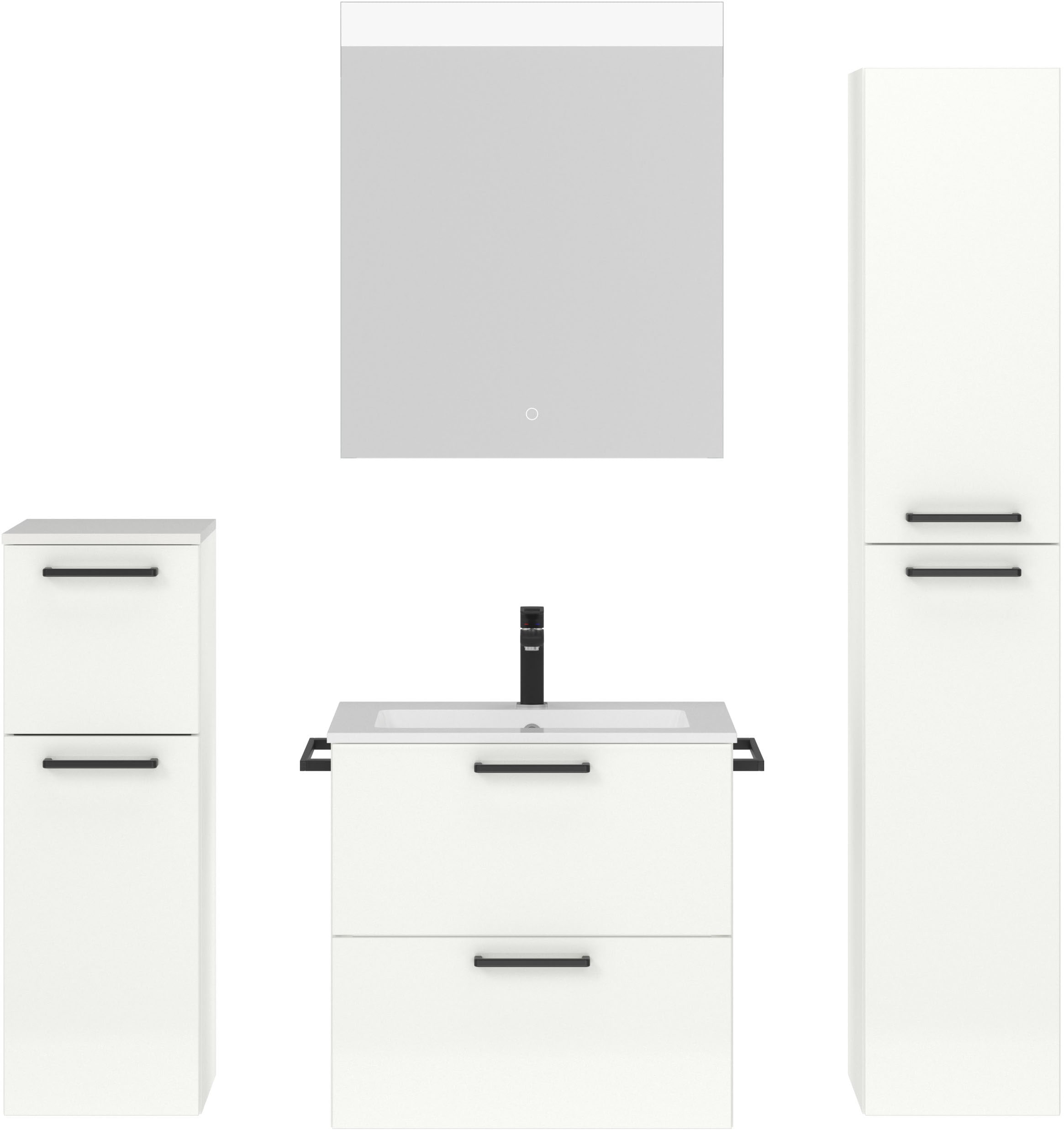 nobilia® Badmöbel-Set »Tolvina«, (4 St., vormontiert, mit Soft-Close), Hoch günstig online kaufen