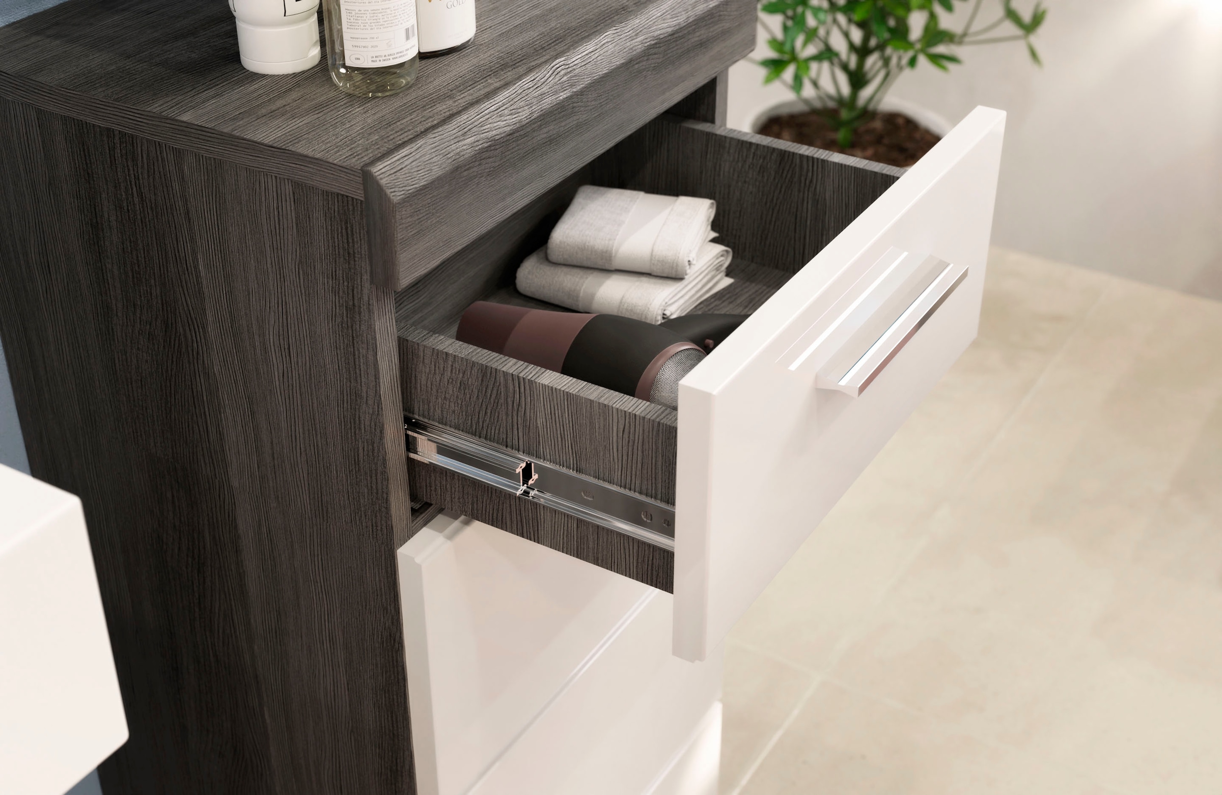 INOSIGN Unterschrank »Siena, Breite 37cm, 1 Tür, 1 Schubkasten, 2 Fächer, MDF-Front«, (1 St.), in verschiedenen Farben erhältlich, Badmöbel, Badschrank, Kommode, Bad