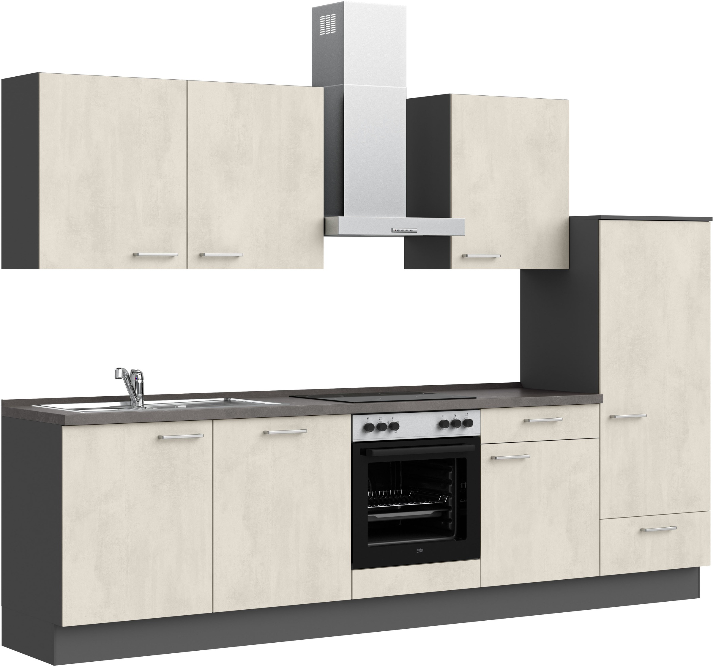 nobilia® Küchenzeile »"Riva I"«, vormontiert, Ausrichtung wählbar, Breite 300 cm, wahlw. mit E-Geräten