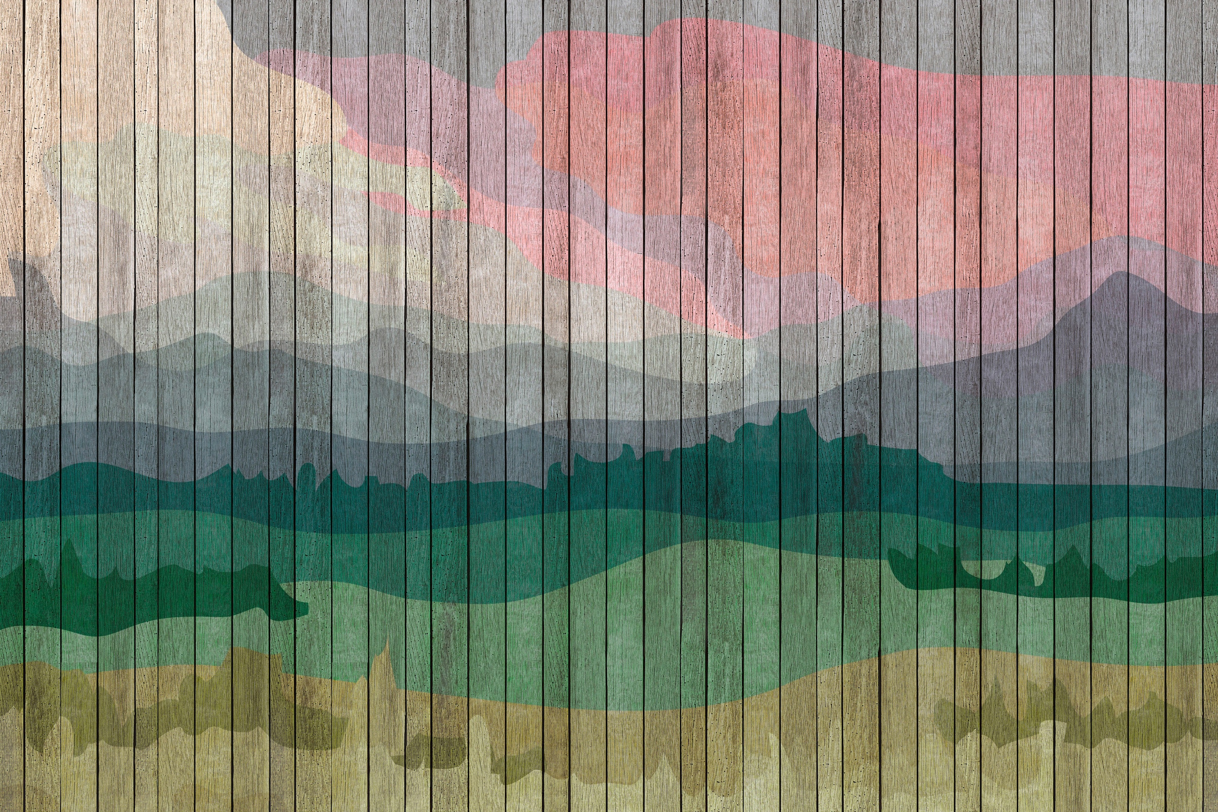 A.S. Création Leinwandbild »mountains«, Kunst-Landschaft-Kinder, (1 St.), Keilrahmen Landschaft Berge Gebirge Leinwand-Bild Wohnzimmer modern