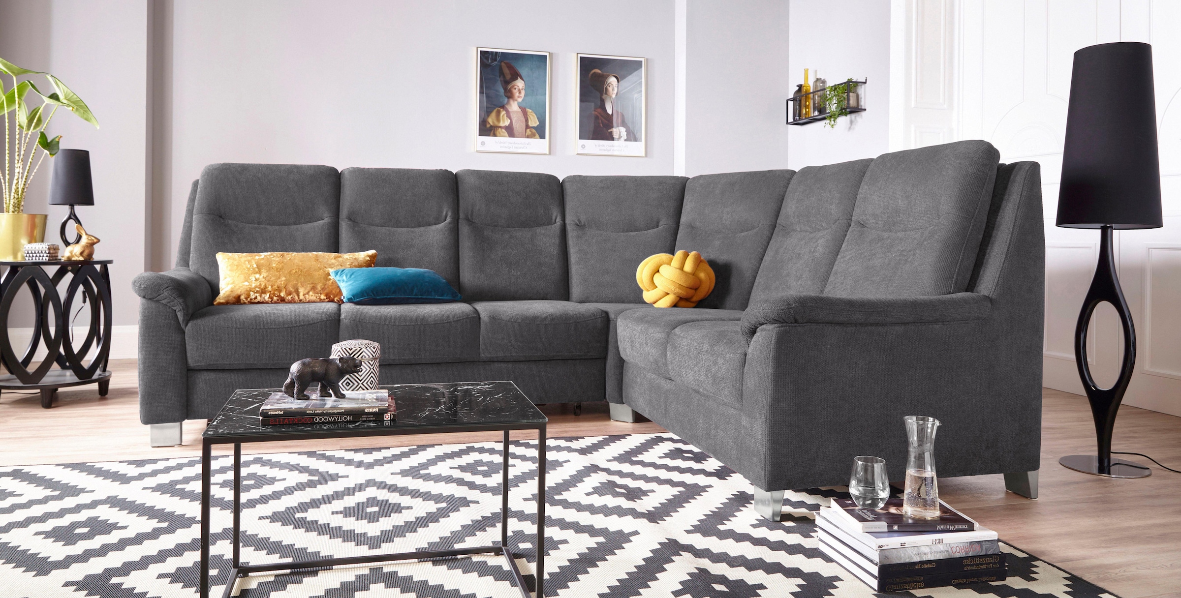 sit&more Ecksofa »Boccaccio L-Form«, mit Federkern und Kopfteilverstellung, günstig online kaufen