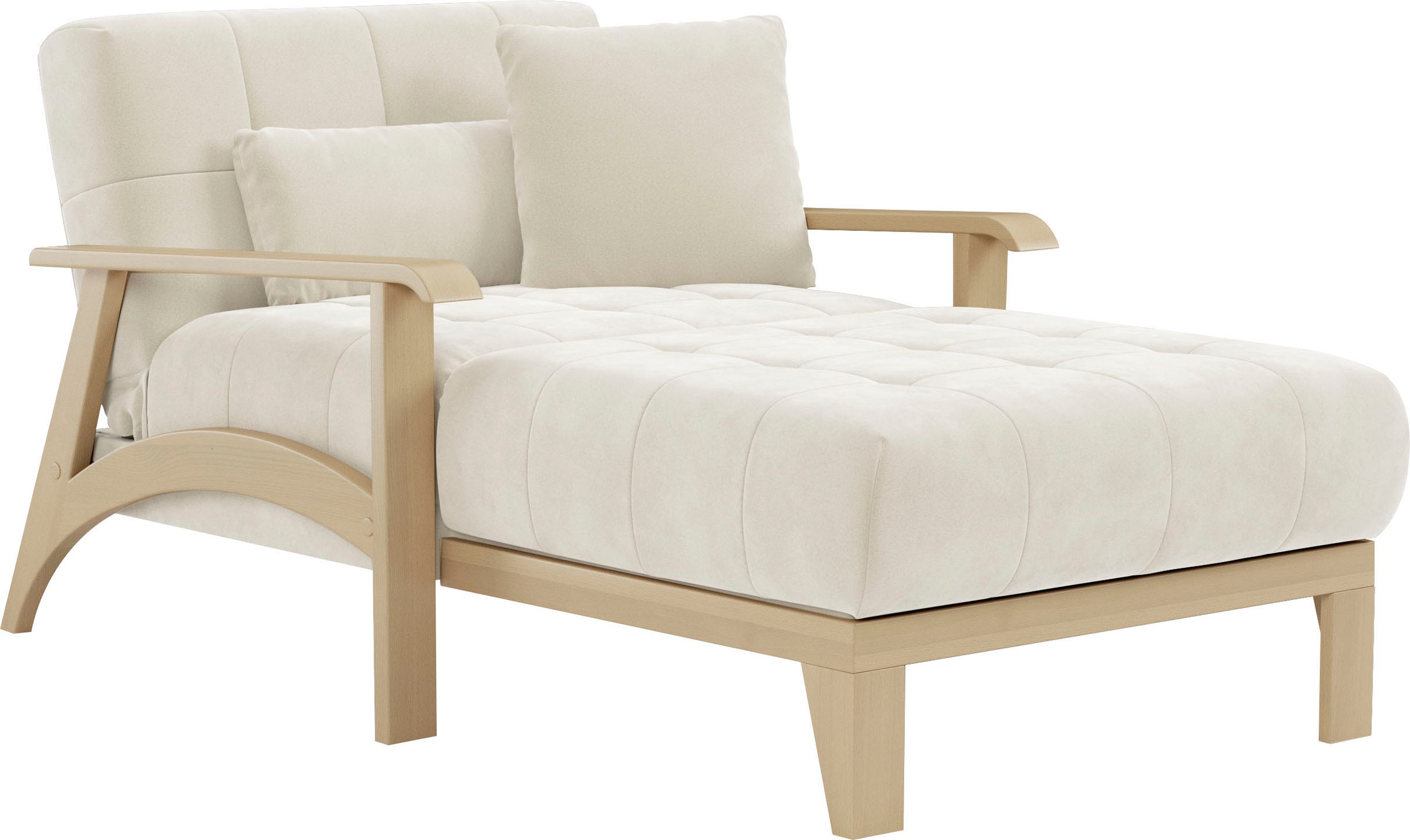 sit&more Recamiere »Billund«, Armlehnen aus Buchenholz in natur, verschiedene Bezüge und Farben