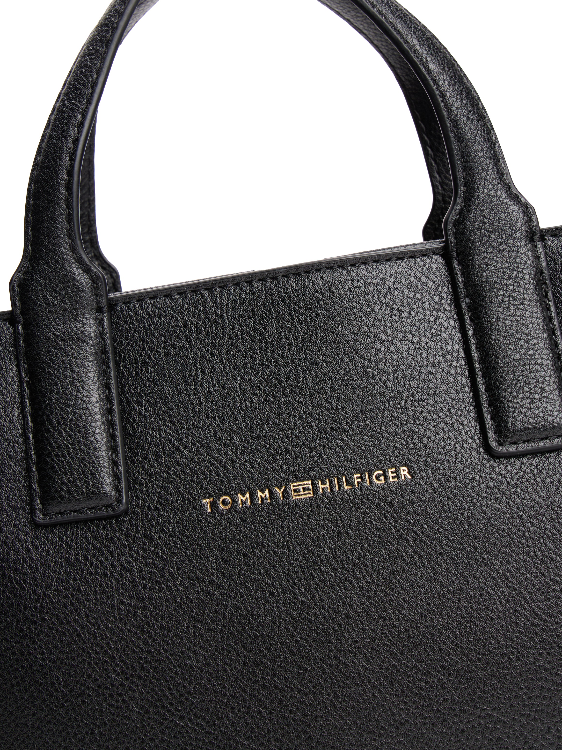 Tommy Hilfiger Henkeltasche »TH LOGOTAPE MINI TOTE«, Damen Umhängetasche, Schultertasche mit doppeltem Henkel