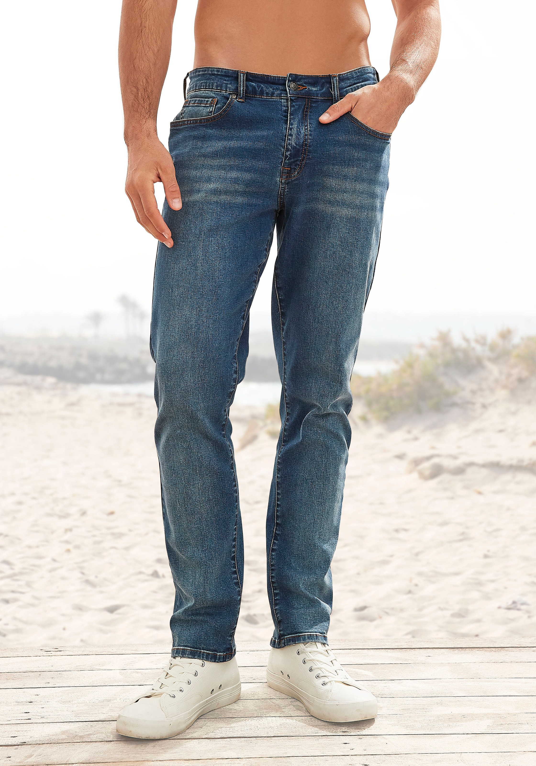 Buffalo 5-Pocket-Jeans »Straight-fit Jeans«, aus elastischer Denim-Qualität kaufen