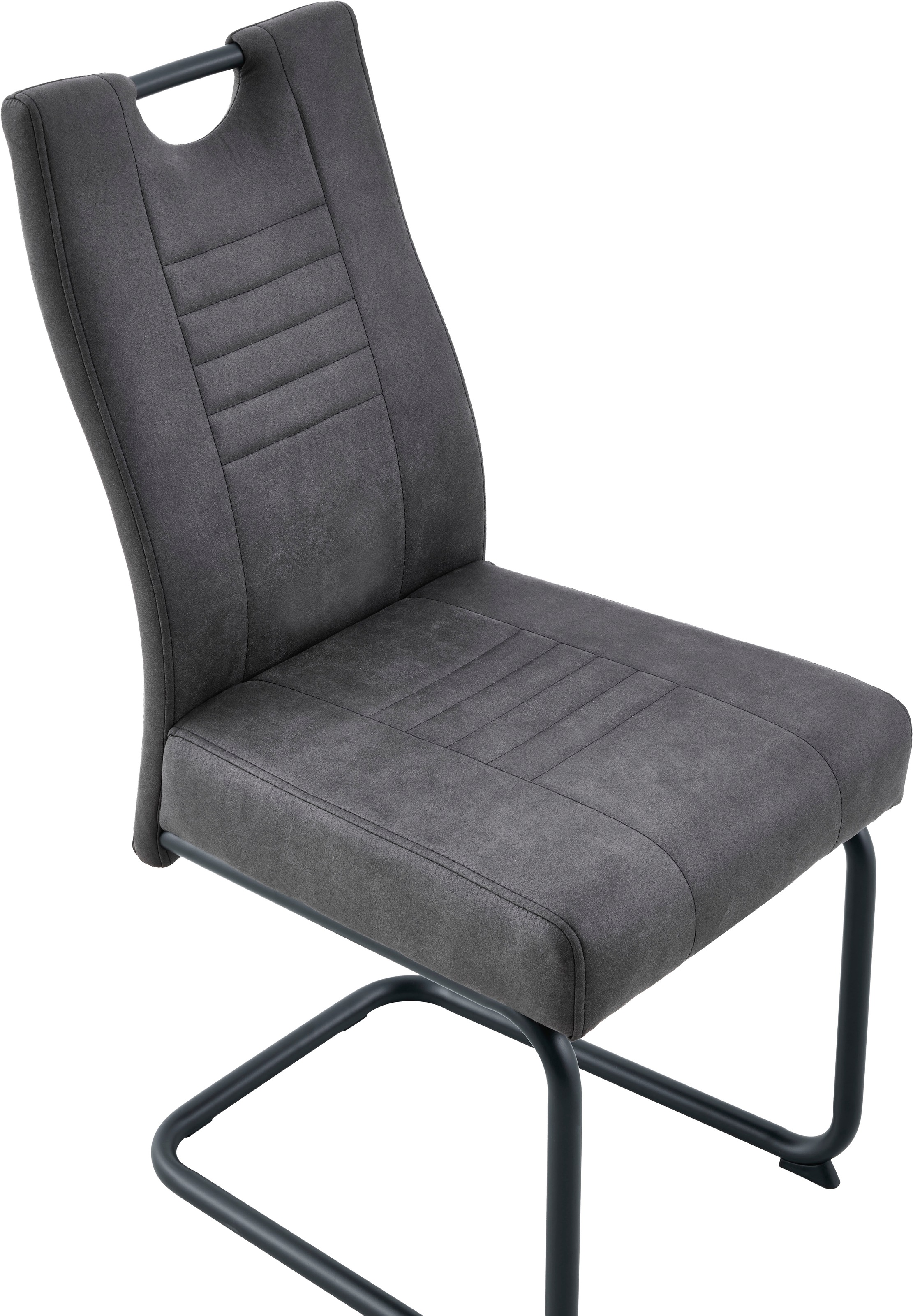 OTTO home Essgruppe »"Altona", Esstisch ausziehbar plus 6 Stühle, TOPSELLER!« Esstisch ausziehbar 140 - 180 cm, 6 Freischwinger, 7 tlg. tlg. Säulentisch 140-180x90 cm, Stuhl mit Federkorb, 140 kg belastbar