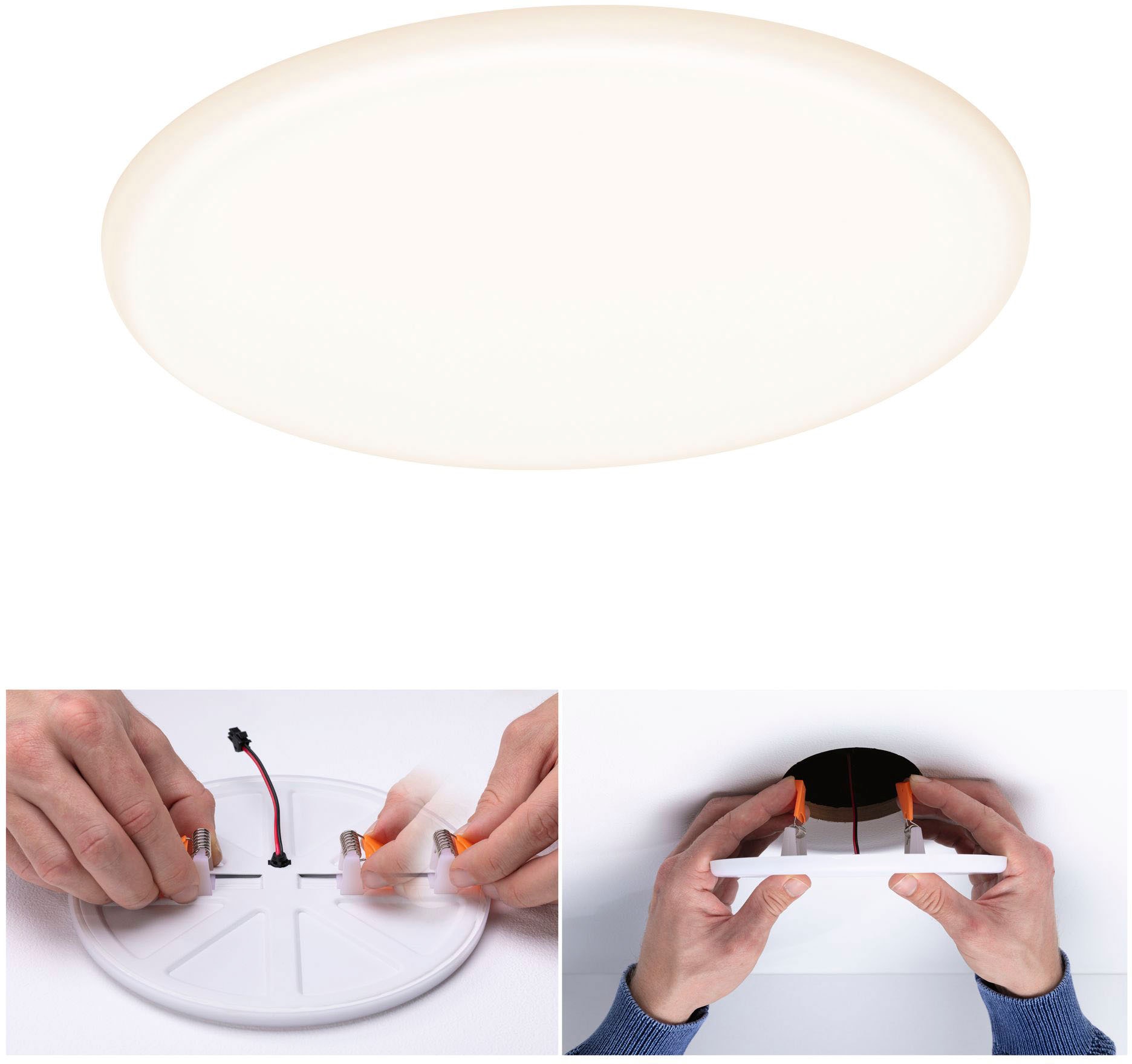 Paulmann LED Einbauleuchte »Veluna VariFit IP44 3-Stufen-dimmbar rund 185 17W 3.000K Satin«, 1 flammig, LED Einbaupanel IP44 3-Stufen-dimmbar rund 185 17W 3.000K Satin